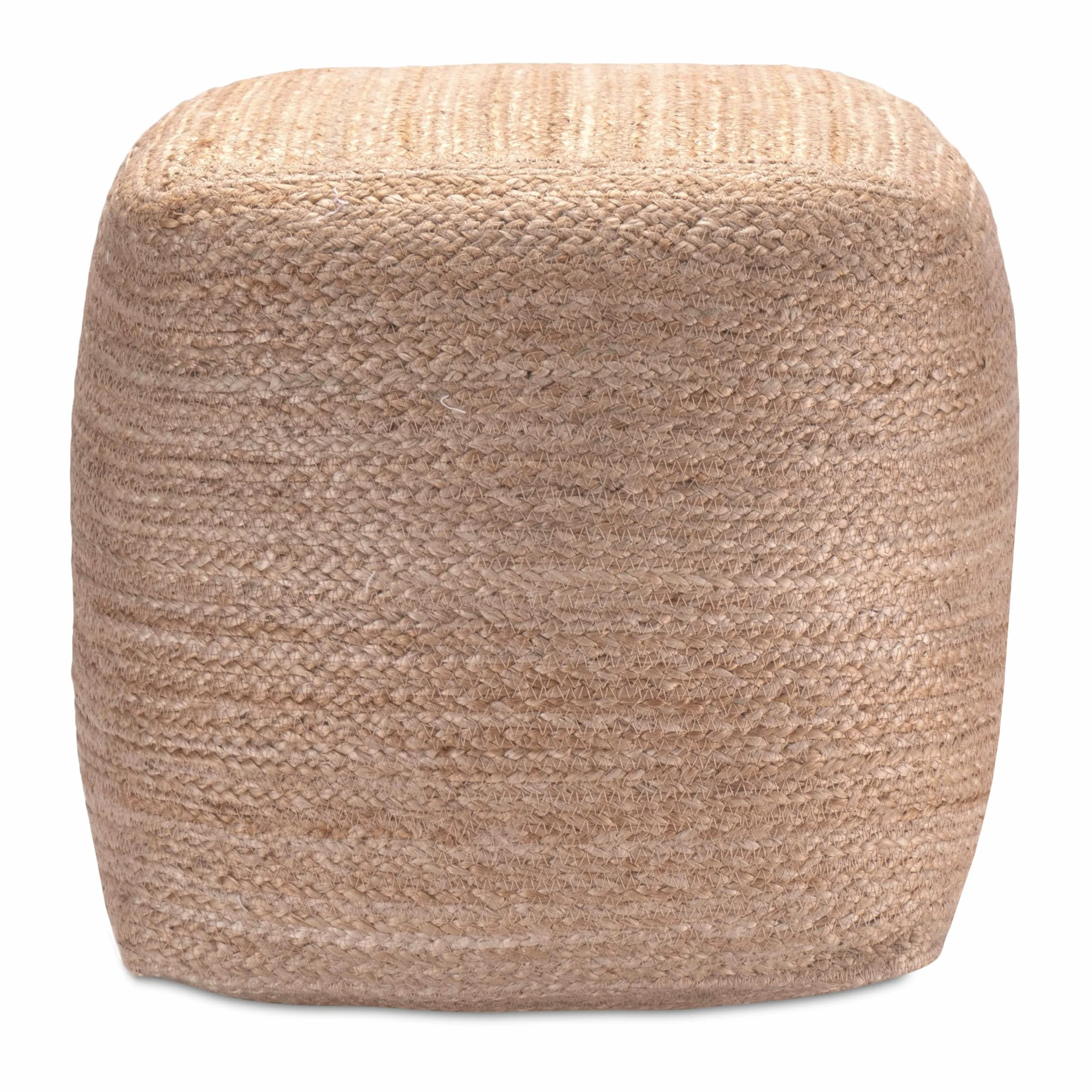 Decorasian Puf Reposapiés trenzado de yute estilo bohemio Cubo