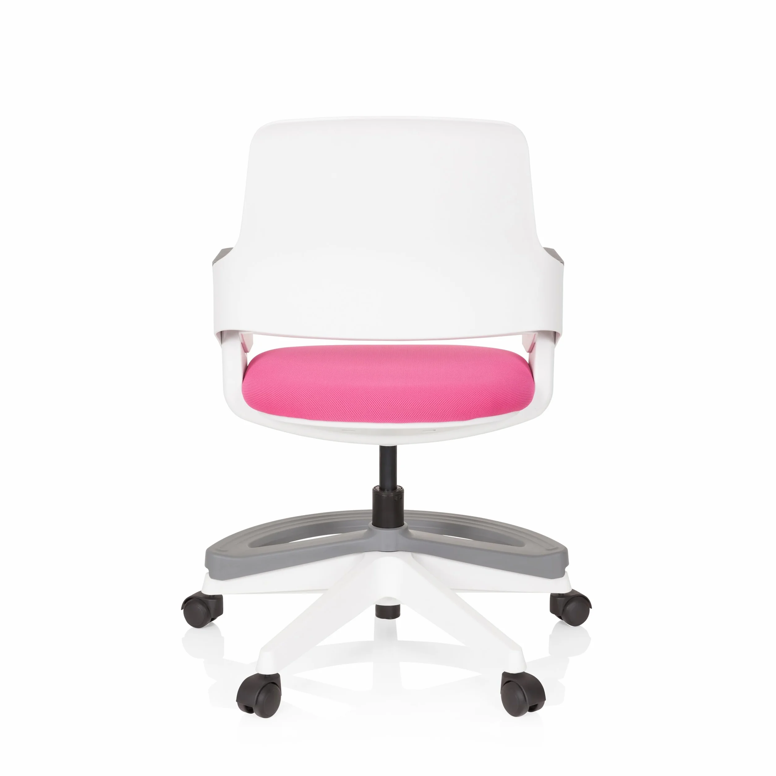 hjh OFFICE 640480 Silla giratoria para niños Kid Flex Tela Rosa, Silla giratoria, reposapiés y Respaldo Regulable