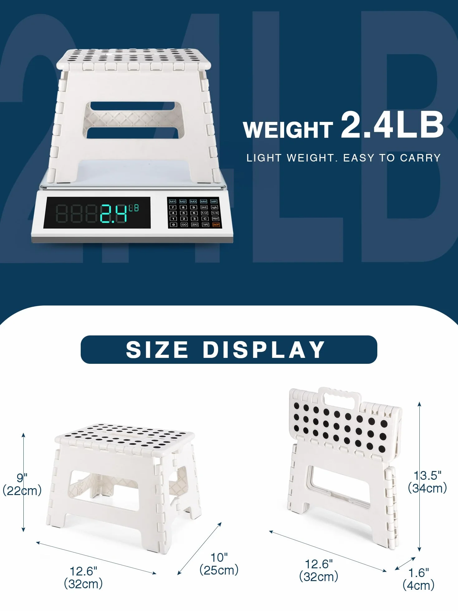House Day Taburete Plegable para niños 22 cm Plástico Blanco