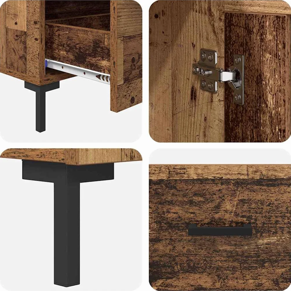 vidaXL Alacena Madera Vieja 69,5 x 31 x 115 cm Madera contrachapada, Armario Moderno para Sala, diseño Rectangular, Mueble Resistente con Amplio Espacio, ¡Funcional y con Estilo