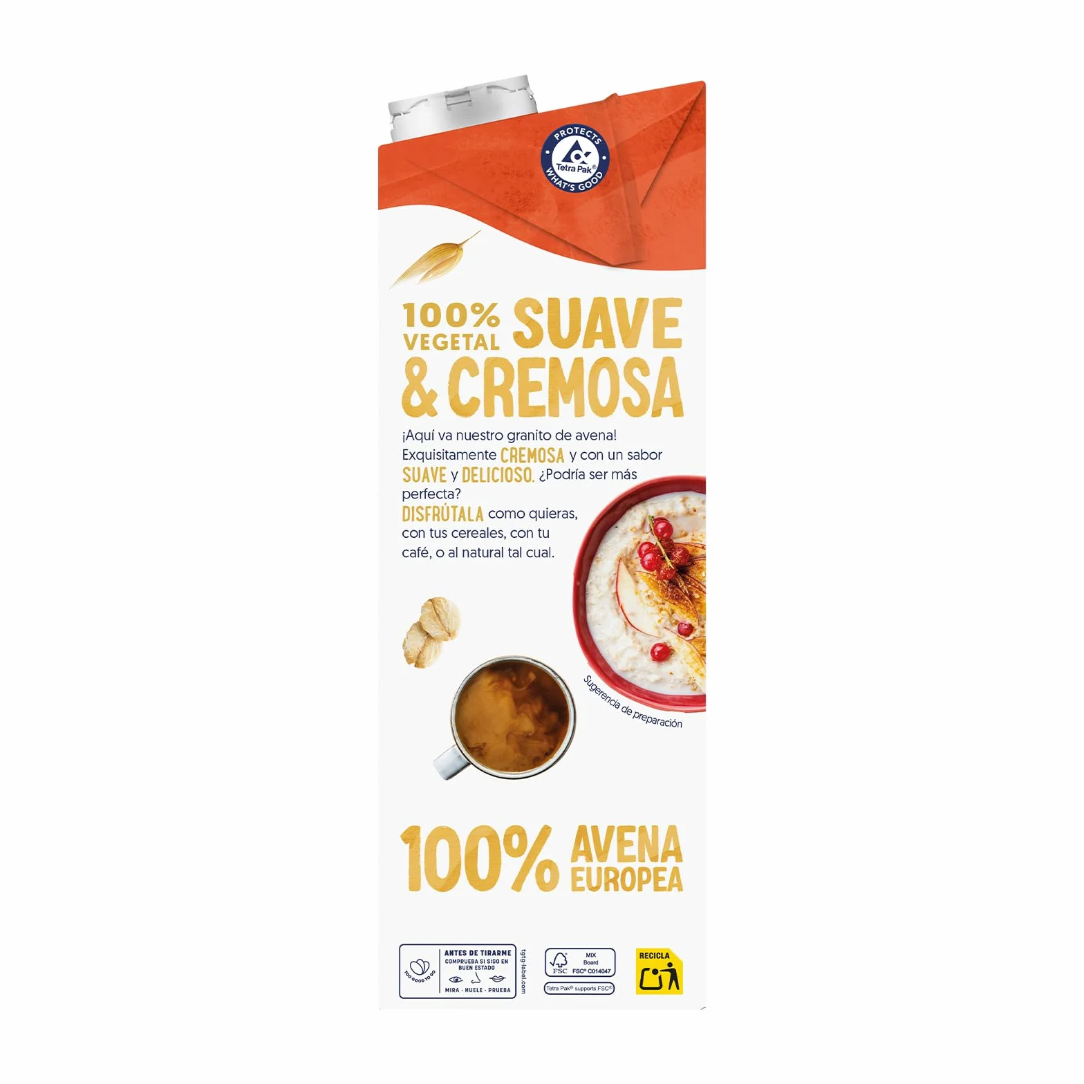 Alpro Bebida Vegetal de Avena sin Azúcar - Pack de 6 x 1L