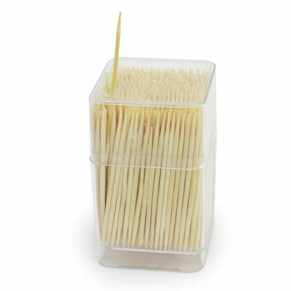 com-four® Palillos de Madera 4500 Piezas - Palillos de Dientes 6,3 cm Caja Dispensadora