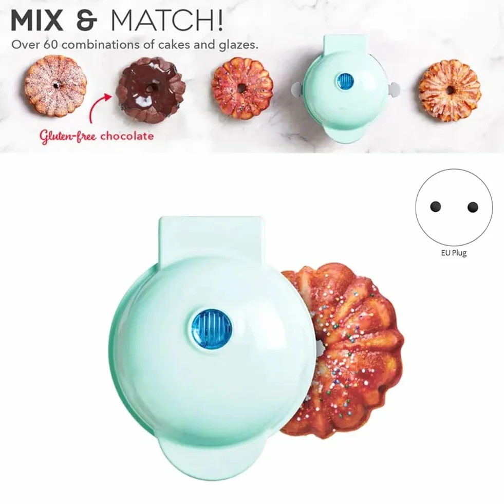 Min Make Waffle - Máquina para hacer tartas de calabaza, para niños, minimáquina para hornear, enchufe europeo