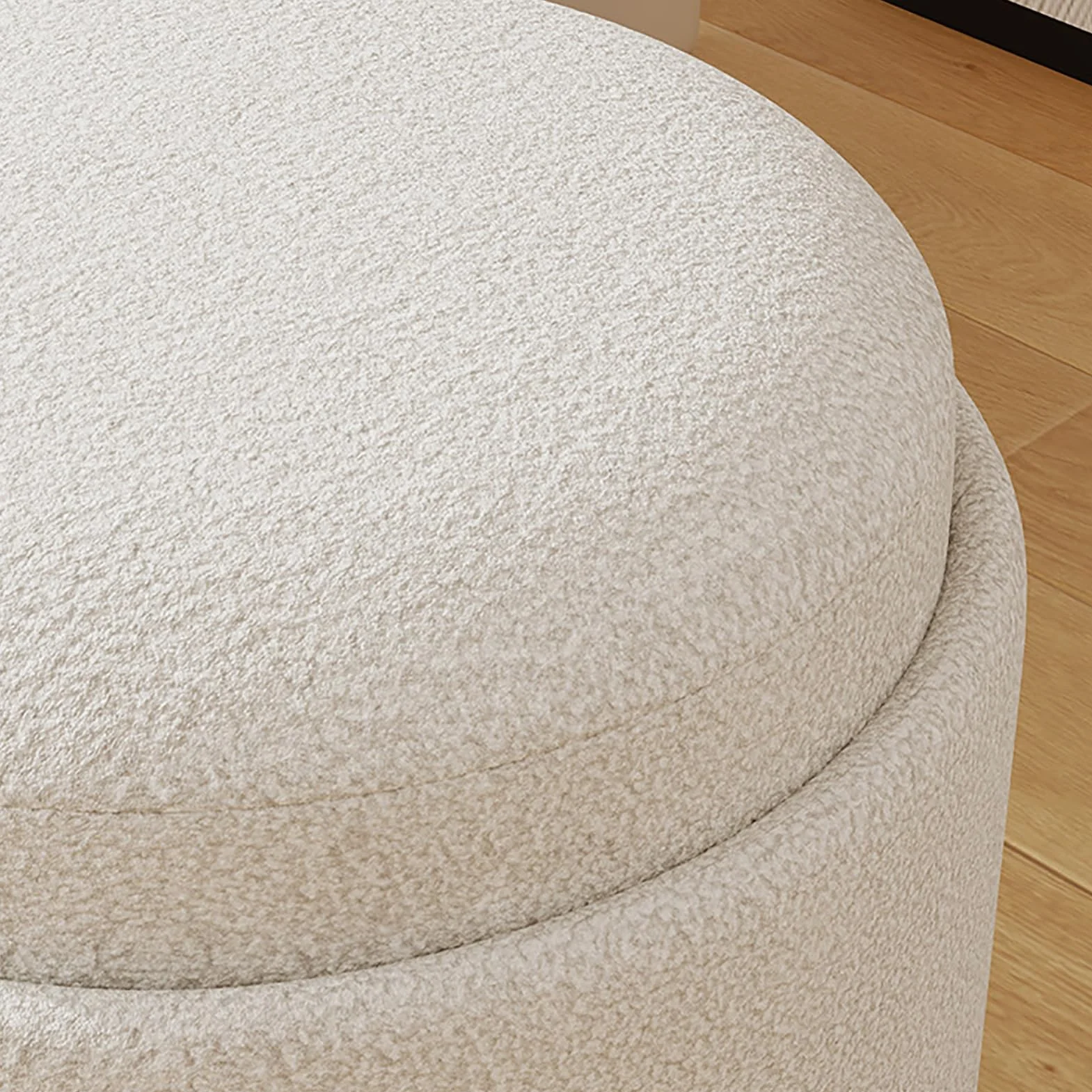 Silla redonda de tocador con asiento acolchado y reposapiés para dormitorio