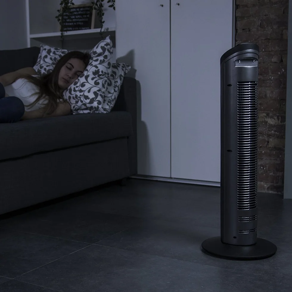 Cecotec EnergySilence 890 Skyline Ventilador de Torre 50W 76cm Oscilación Motor Cobre 3 Velocidades Negro