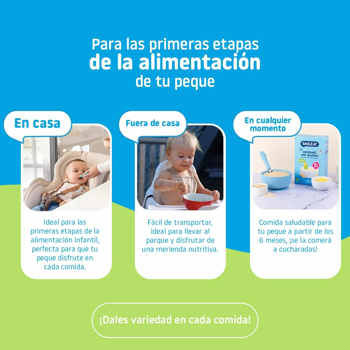 Papilla Ecológica 7 Cereales Sin Azúcar Añadido Smileat Fácil Diluir