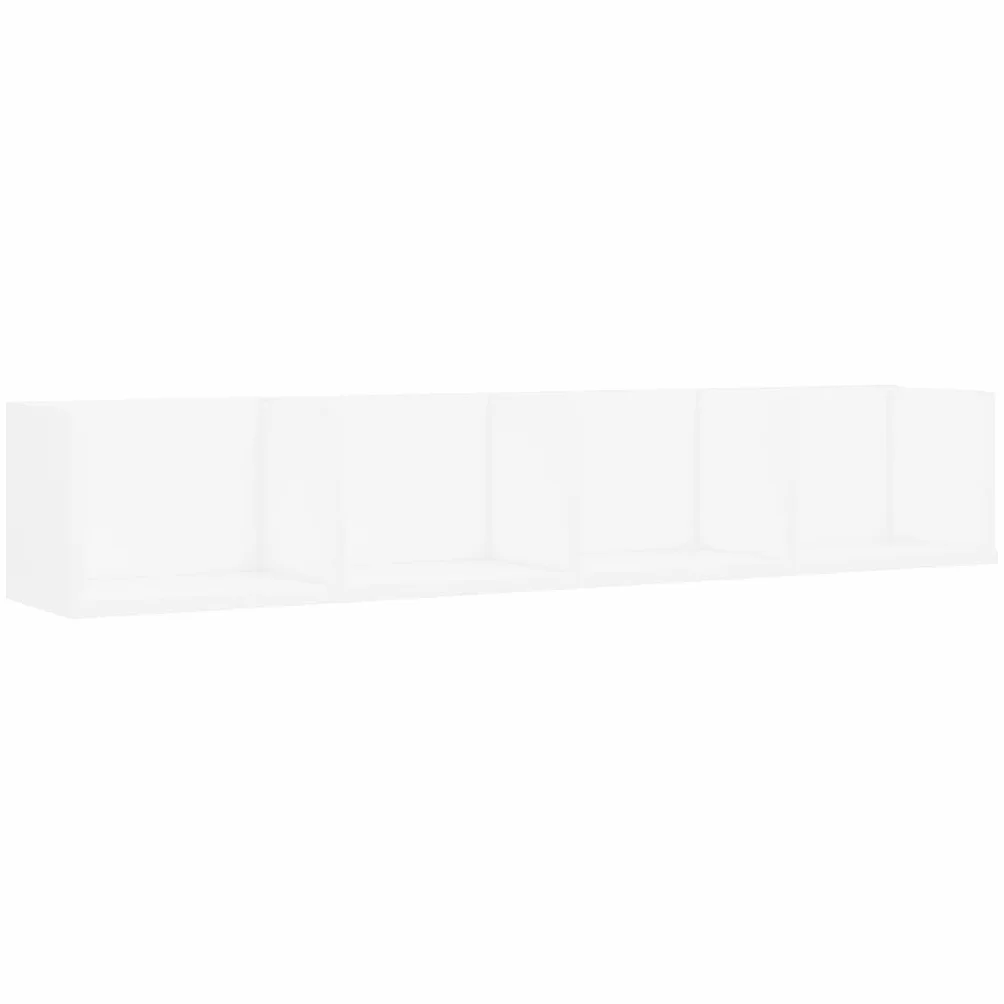vidaXL Estante de Pared para CD Balda Colgante Expositora Estantería Montado para Libros Decoración Almacenamiento Contrachapada Blanco 100x18x18cm