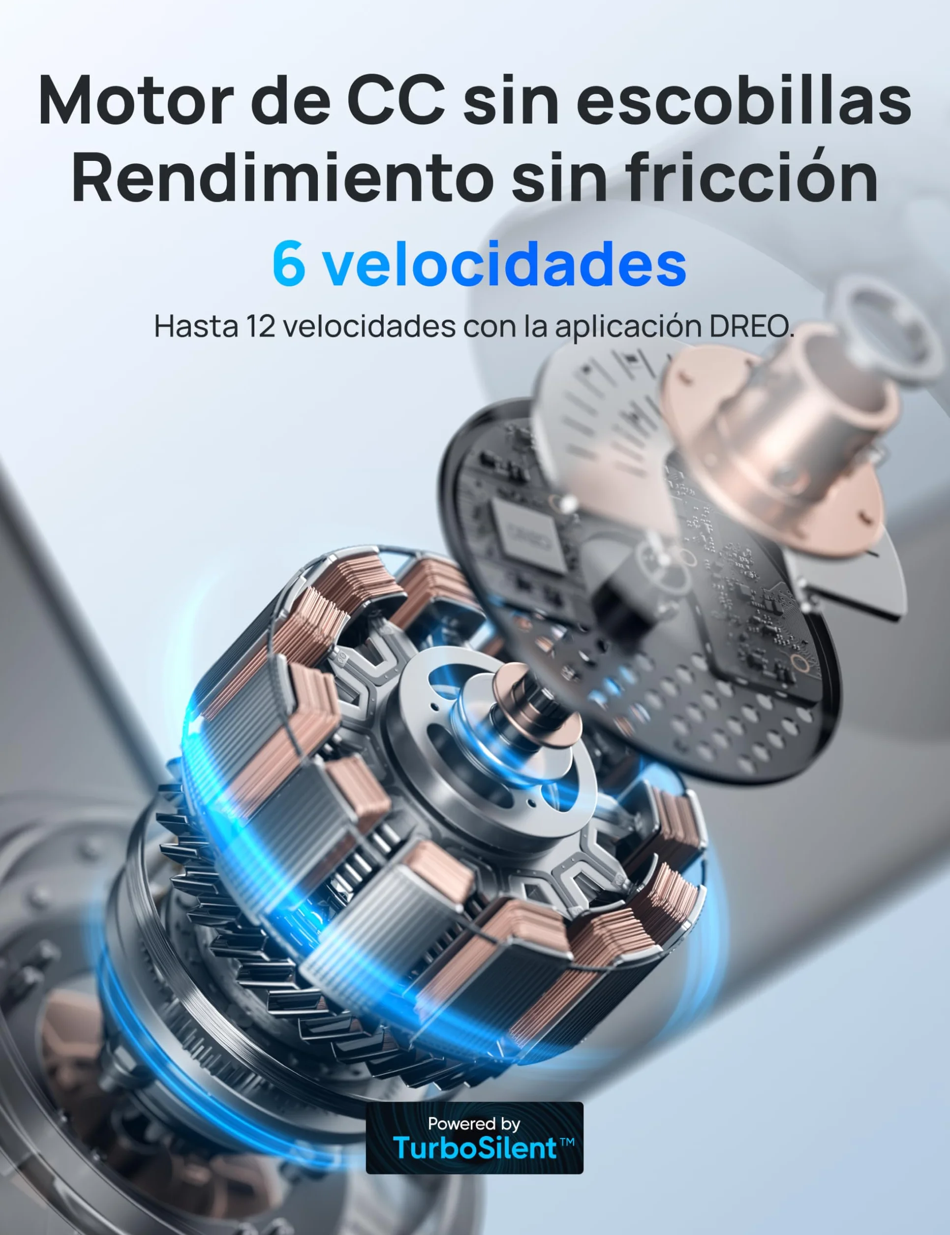 Dreo ventilador techo inteligente de 132 cm con luz LED regulable, 12 velocidades, 3 modos, temporizador de 12h, motor DC silencioso, control por control remoto/APP/Alexa, blanco para interiores