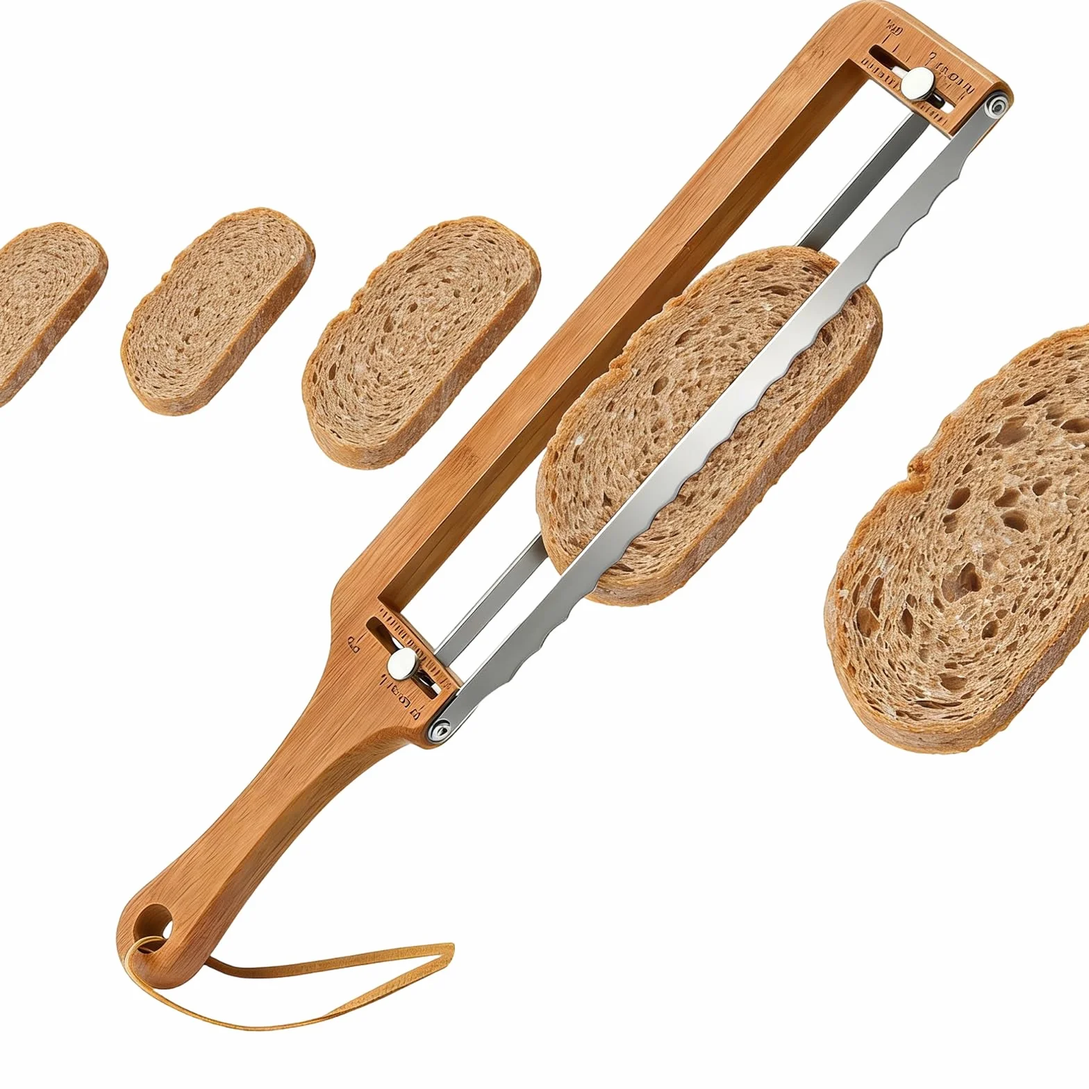 Cuchillo de Pan Profesional de 28 cm, Cuchillo Panero con Mango de Madera para Cortar Pan, Baguettes y Hogazas, Cortador de Pan Manual de Alta Precisión