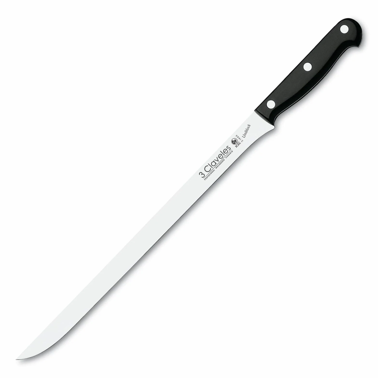 3 Claveles Uniblock Cuchillo jamonero 30 cm 12 pulgadas