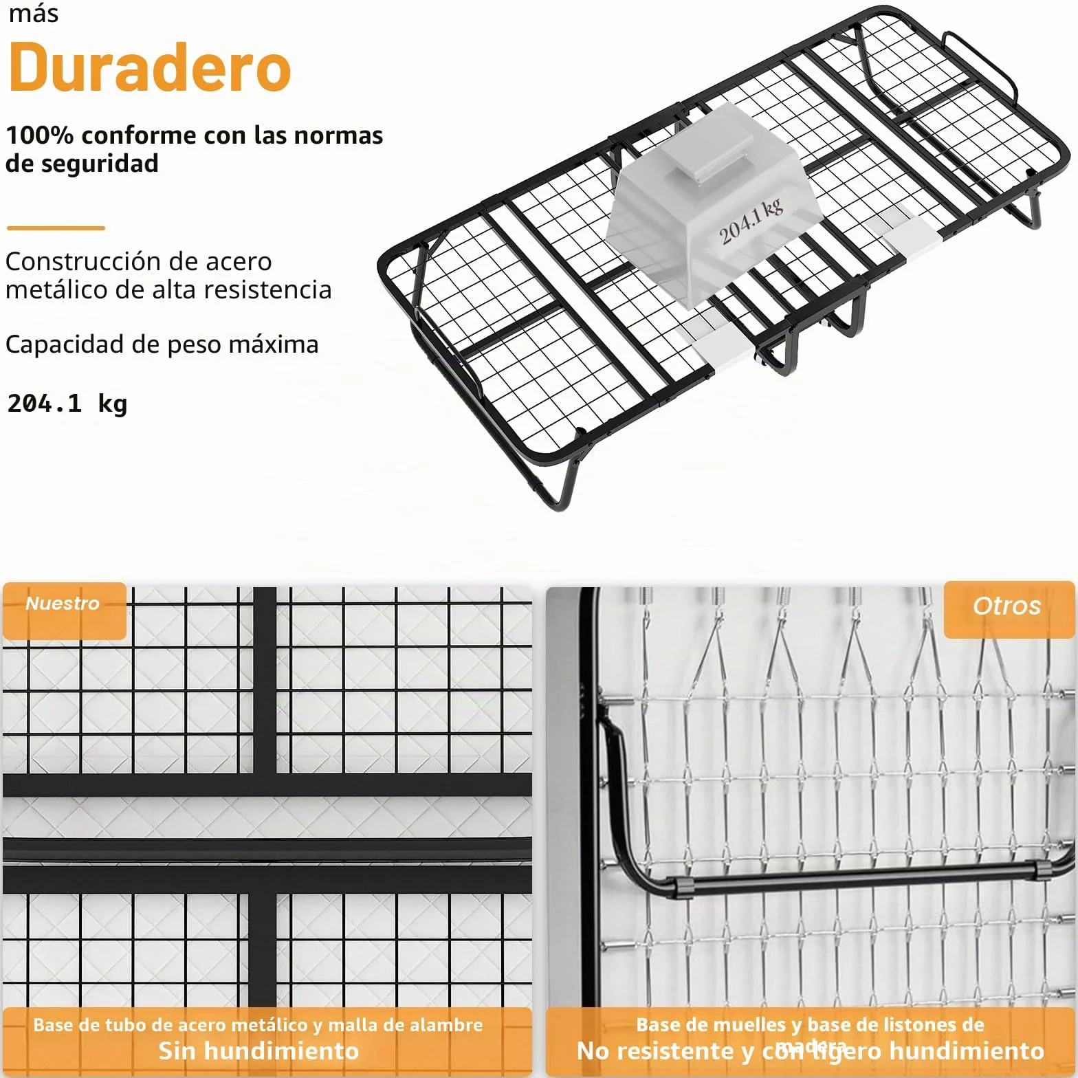 Cama plegable para adultos, 80 x 190 cm, cama plegable para adultos, con colchón de espuma de 13 cm, cama supletoria plegable con 4 ruedas y somier de láminas de metal para invitados, carga 200 kg