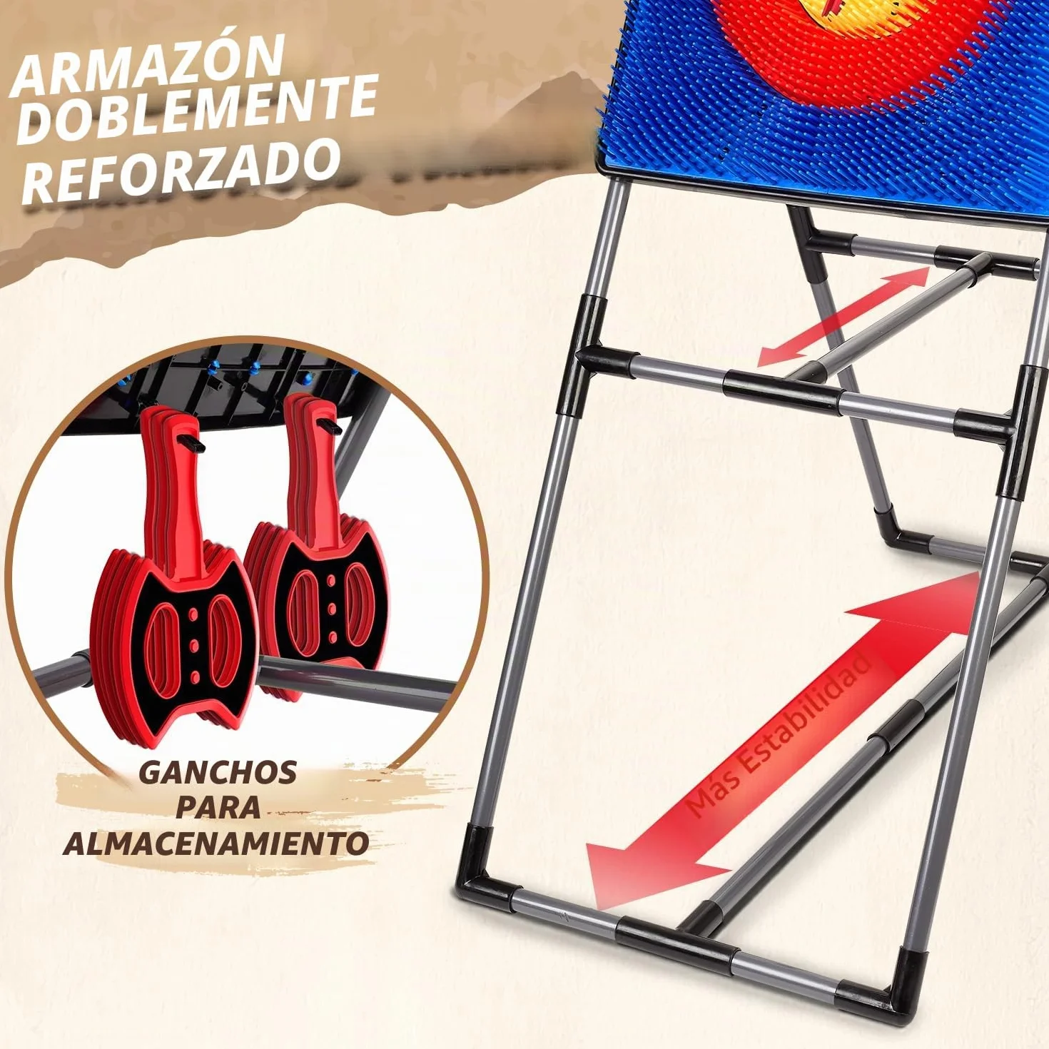 POPERFUN Juego de Lanzamiento de Hachas con 6 Hachas y 6 Dardos, Juegos para Exteriores Interiores para Niños 6-12 Años y Adultos, Camping,Juegos de Feria, Patio Trasero