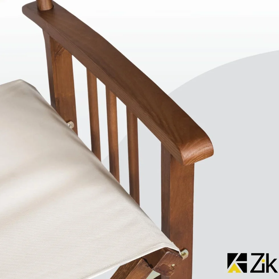 ZIK - Juego de 2 sillas de director plegables de madera, sillas de exterior plegables y plegables, sillas de madera para jardín, mar, playa, fácil mantenimiento, con rellenos extraíbles y lavables