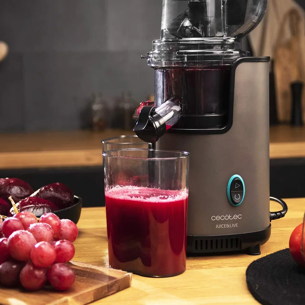 Cecotec Licuadora Frutas y Verduras prensado frío Juice&Live 2500 EasyClean 200 W Filtro fácil Limpieza Canal XL