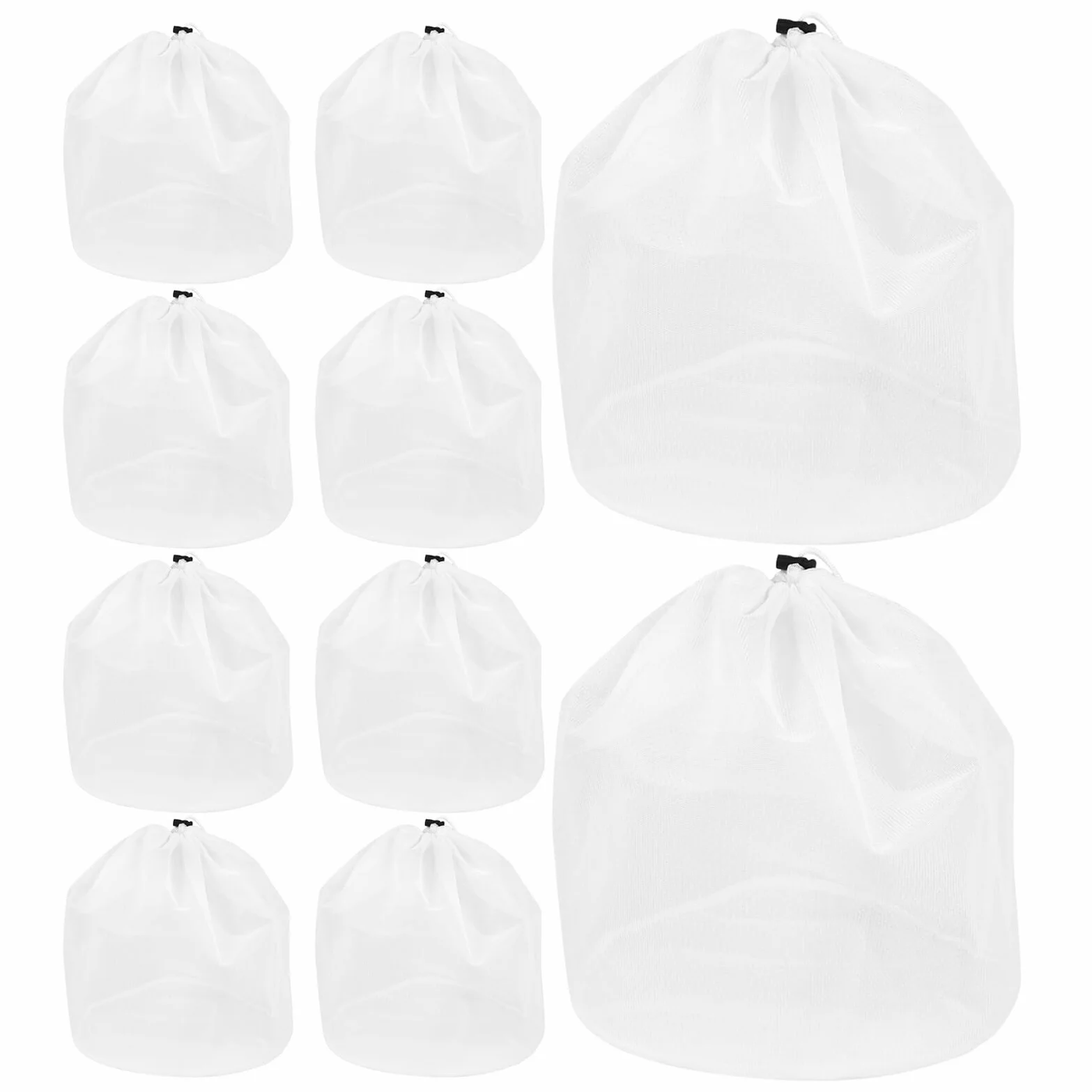 TOYANDONA 10 Unidades Bolsa de Lavandería de Malla Fina Color Claro Cierre de Cordón para Prendas Delicadas, Protege la Tela y Mantiene la Forma, Adecuado para Lavado a Máquina en Casa