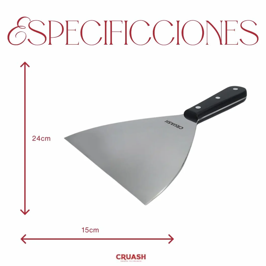 Kit Smash Burger - Sartén, Paleta, Espátula para Hacer Hamburguesas (Pack 2 Utensilios, Smasher Cuadrado)