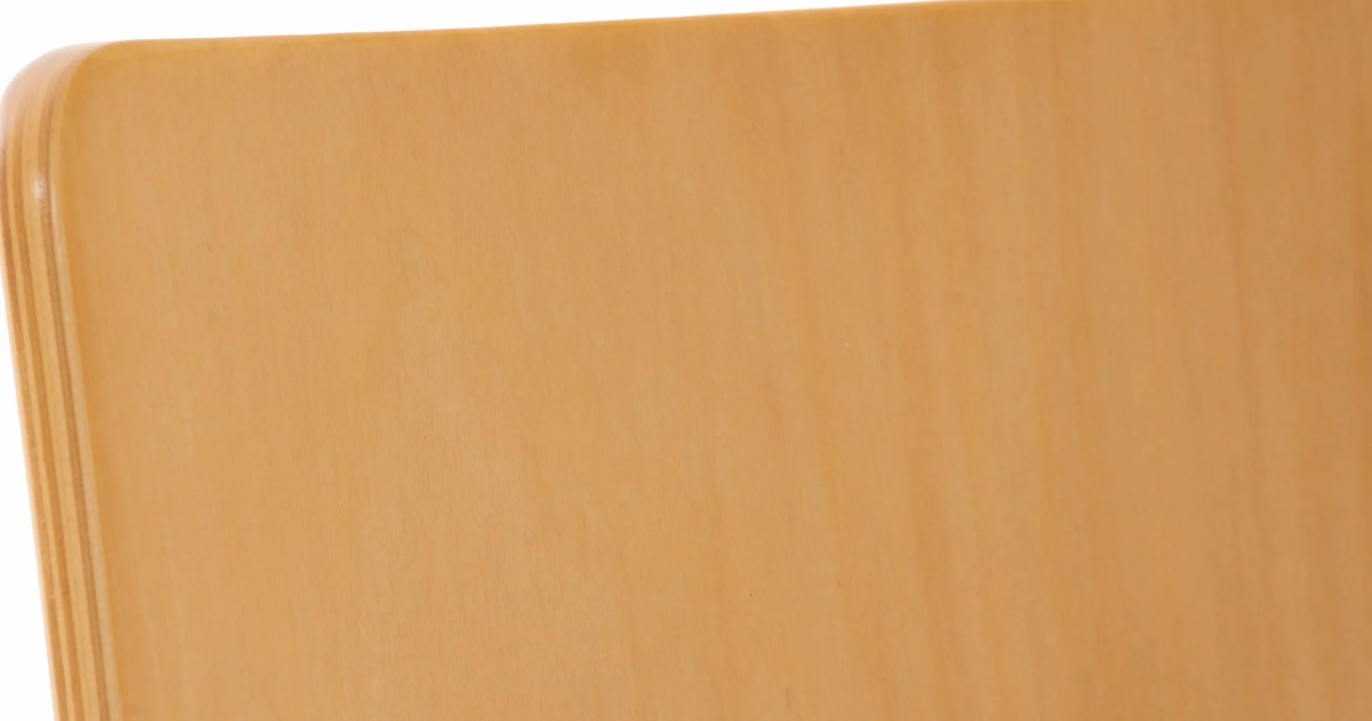 CLP Juego de 4 Sillas de Espera Pepe, Silla de Visitas con Asiento de Madera Ergonómico, Soporte Metálico, Color Natura