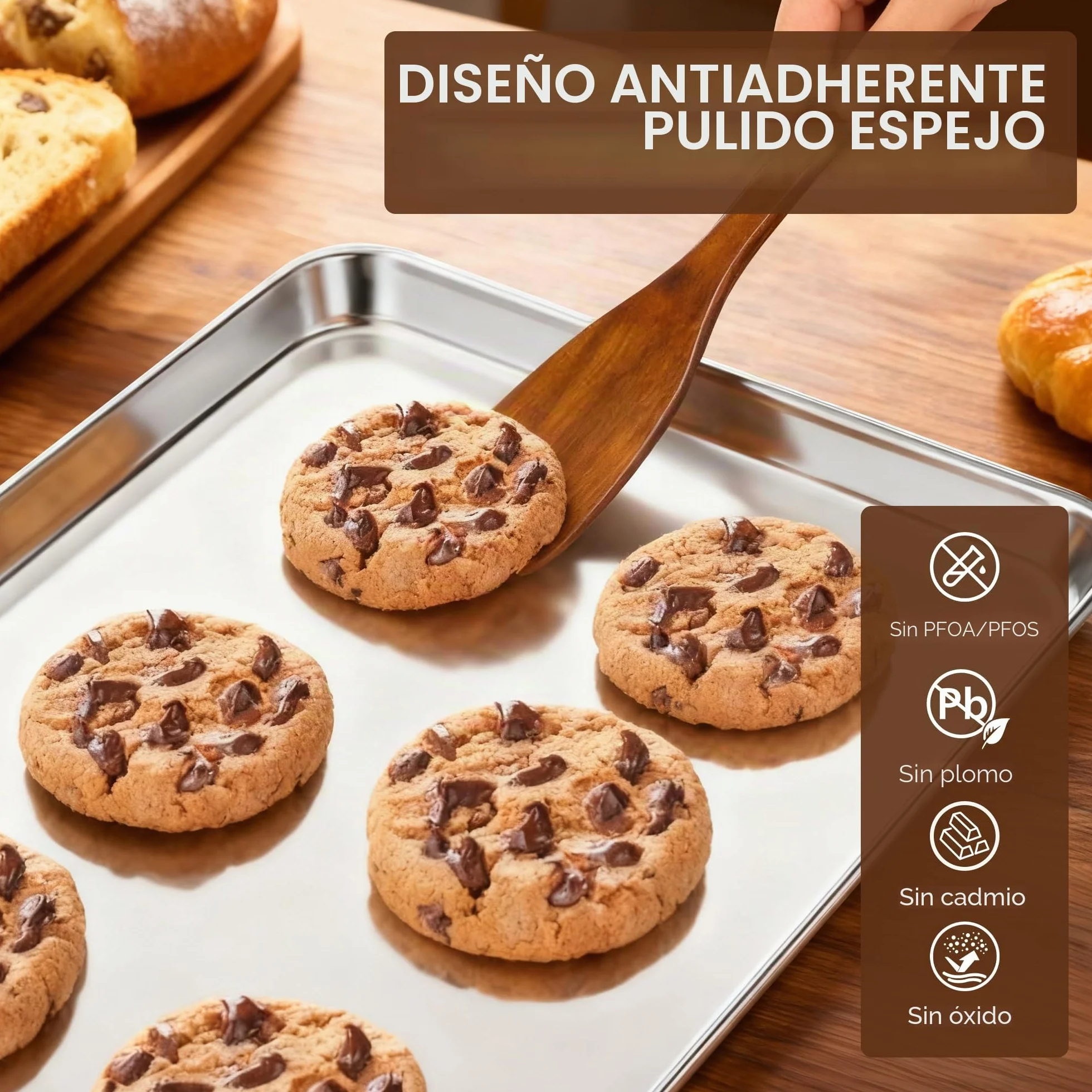 Bandeja para hornear de acero inoxidable con rejilla, 16 x 12 x 1 pulgada