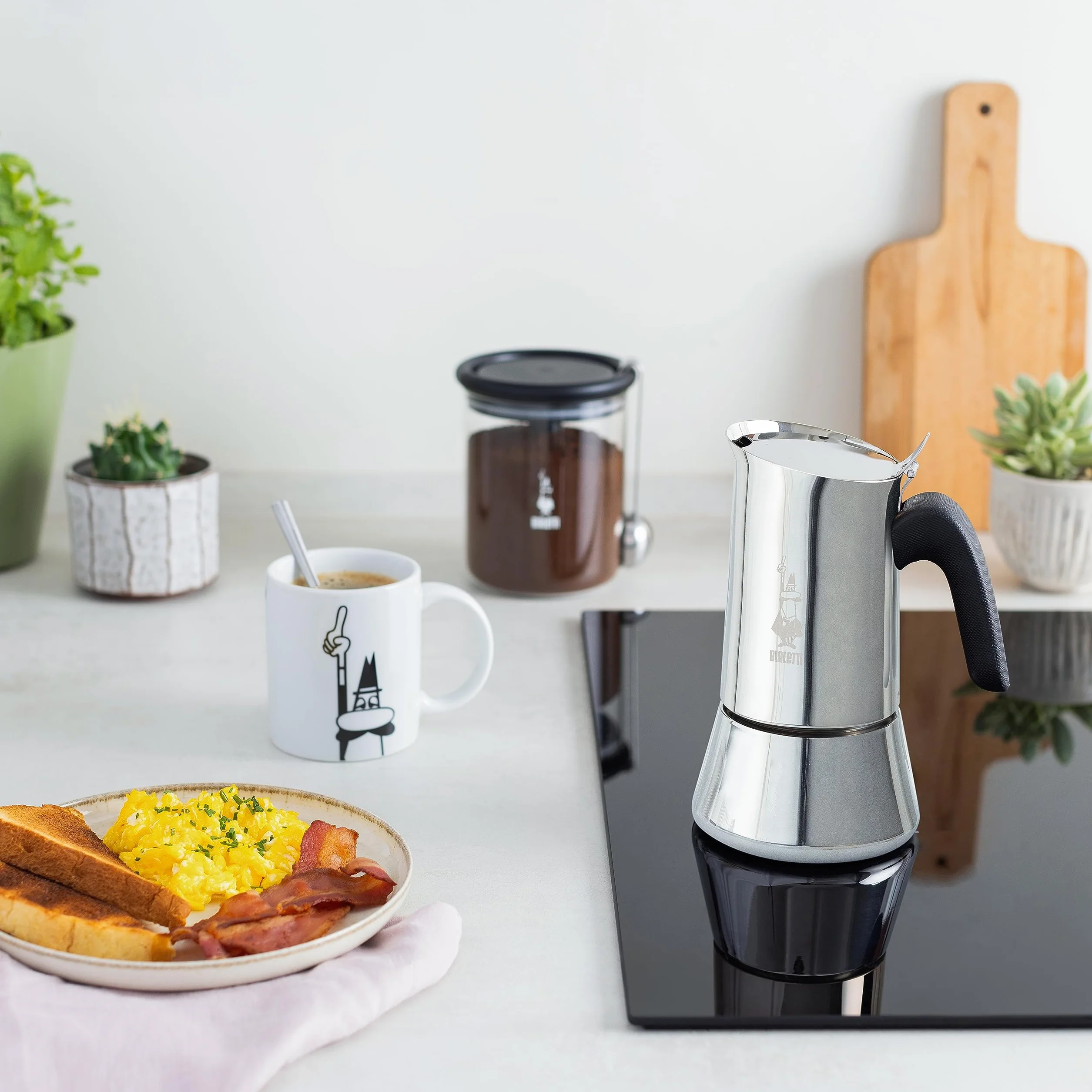 Bialetti Cafetera Venus 6 Tazas 235ml Acero Inoxidable Apta Inducción