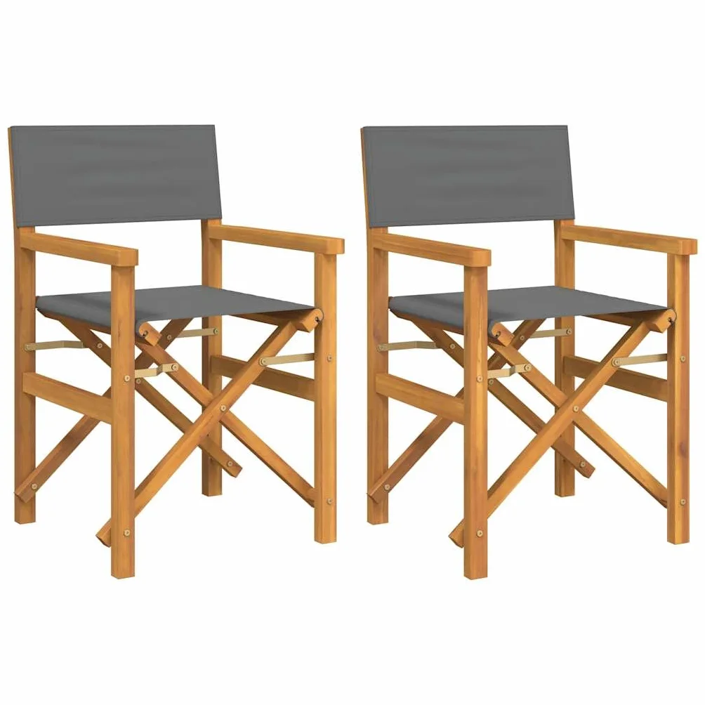 Gecheer Sillas Director Madera, sillas Plegables Exterior. Robustas y Ligeras, con Asiento cómodo y reposabrazos jardín, balcón o Camping. Estructura de Roble Resistente, fácil almacenaje.
