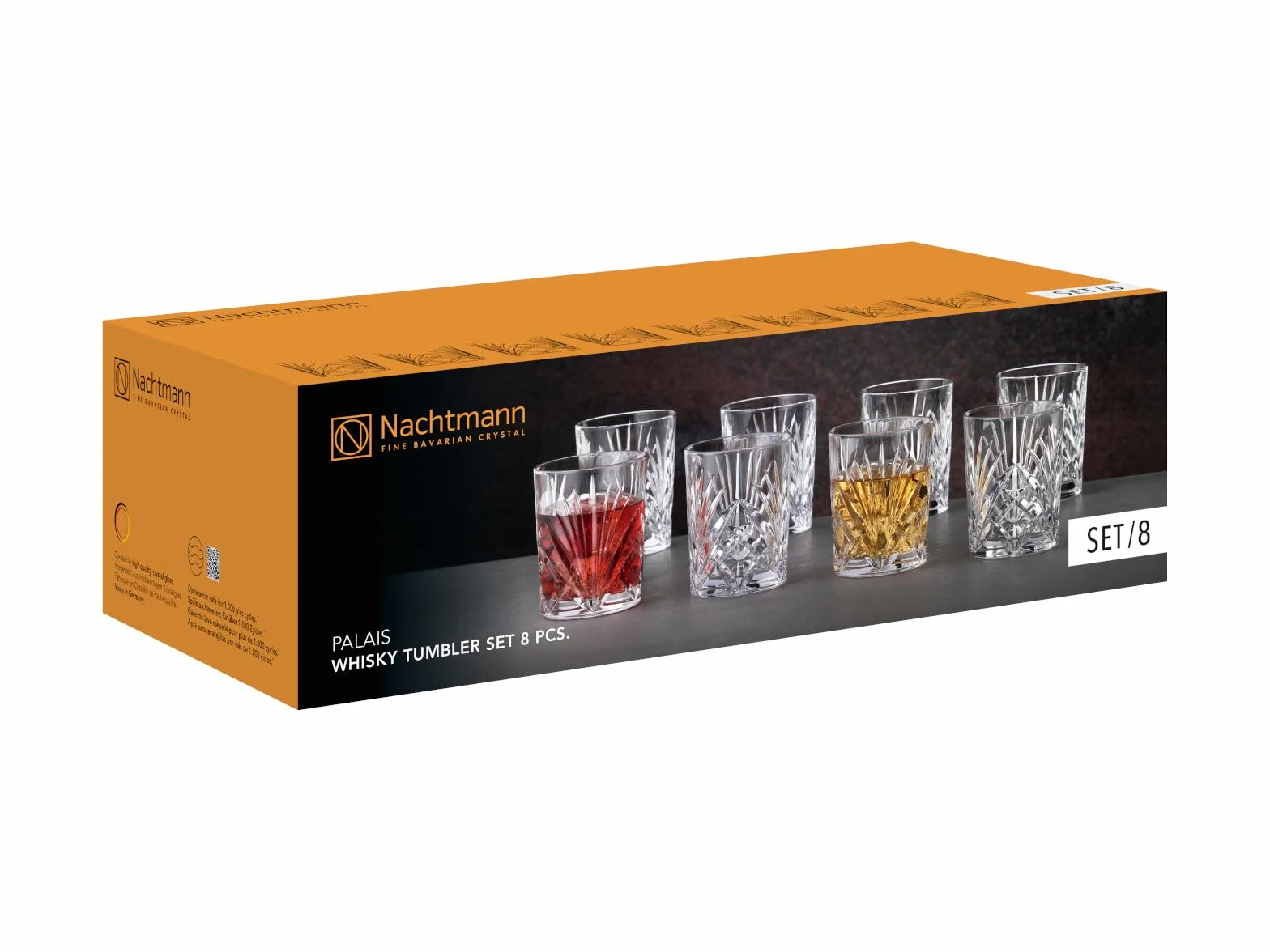 Nachtmann Palais 105800 - Juego de vasos (8 unidades, cristal, 288 ml)