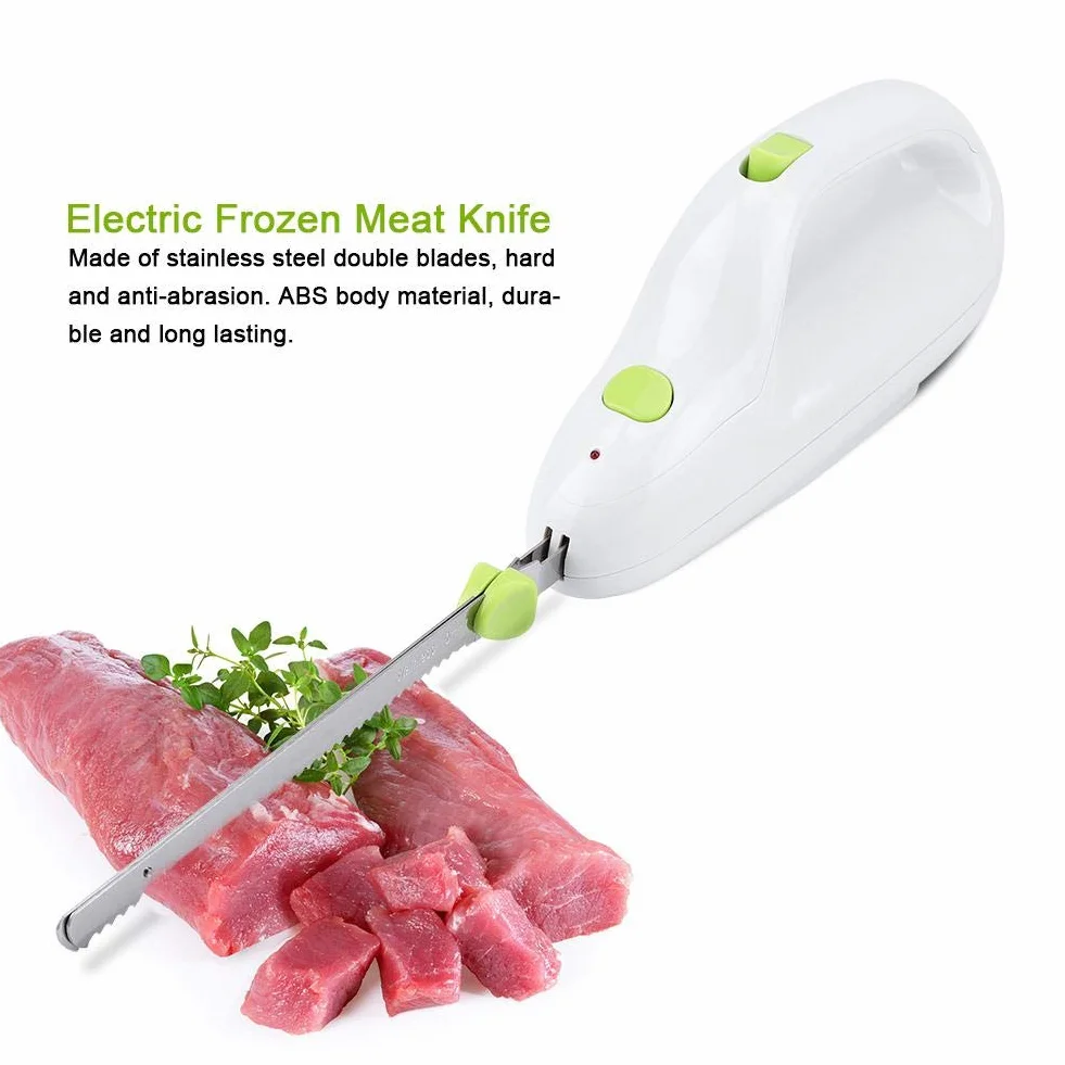 Cuchillo Eléctrico Portátil De Acero Inoxidable Para Carne, Pan, Queso, Vegetales Y Frutas