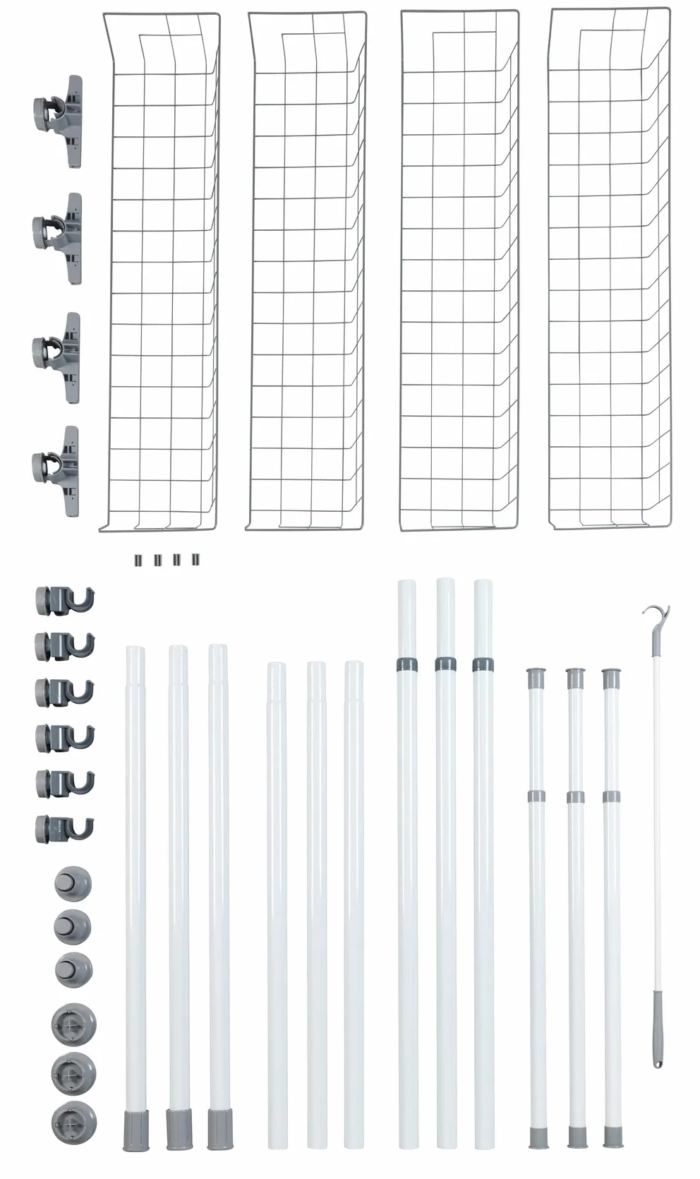 WENKO Sistema telescópico Herkules Duo ajustable guardarropa Acero 164-215 x 165-300 x 38 cm Blanco