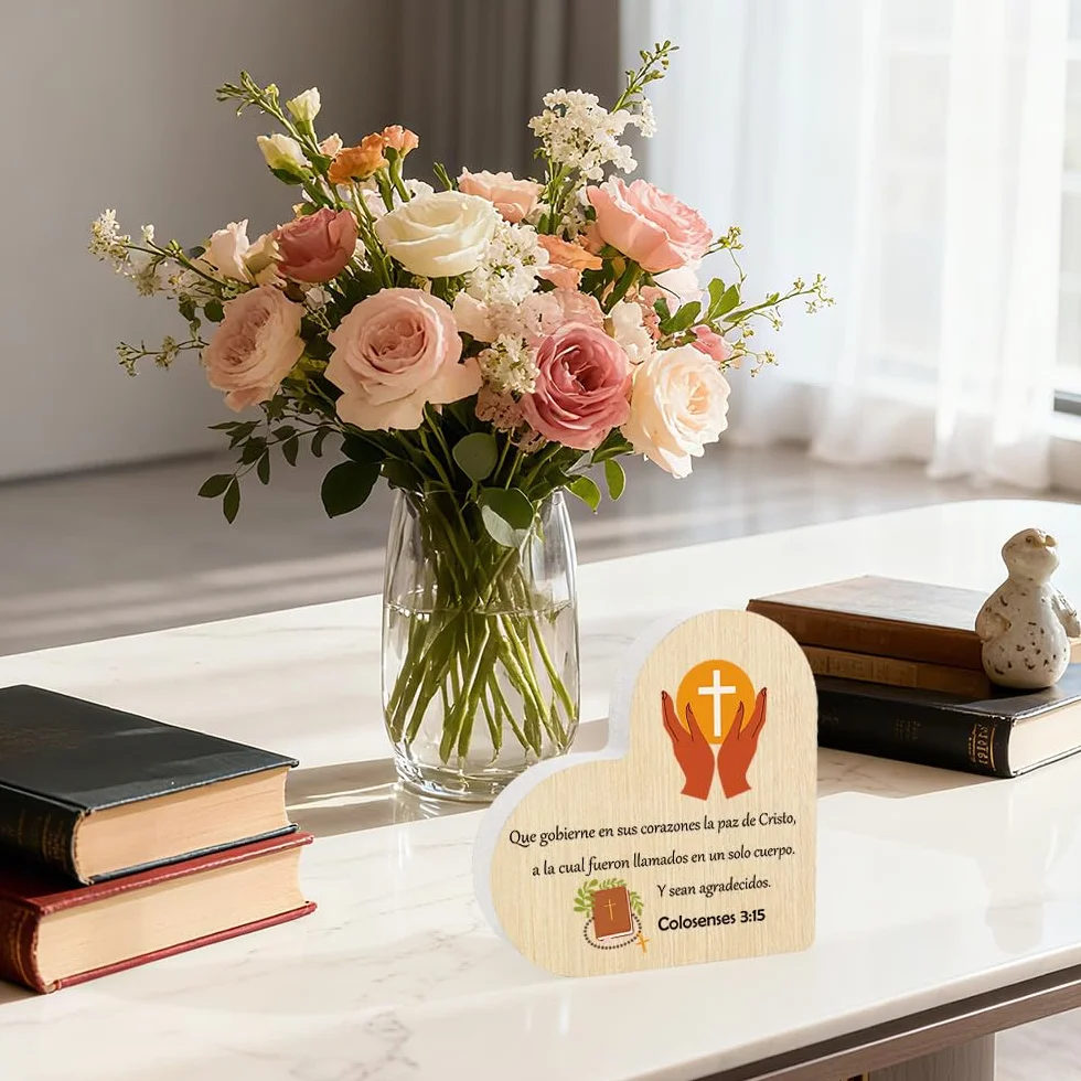 Regalos de Confirmación Católica Decoración Madera Versículos Bíblicos Religiosos