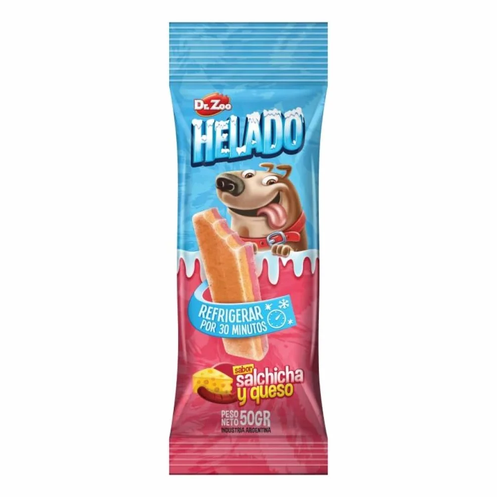 Dr.Zoo Helado para Perros Varios Sabores 12x50g Salchicha y Queso