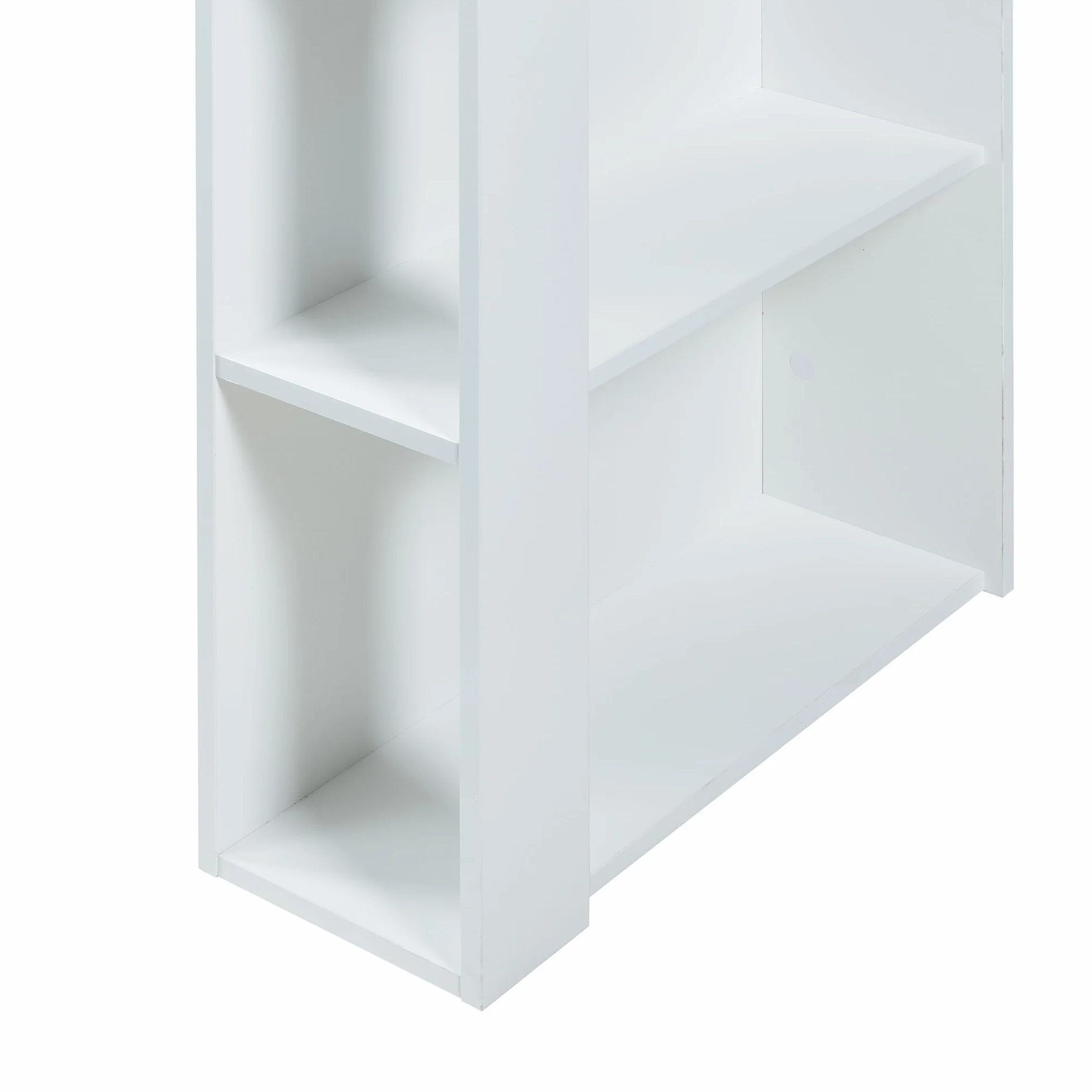 [en.casa] Mesa Alta Cocina Danderyd Mesa de Bar Moderna con 3 Estantes Laterales para Comedor Oficina en Casa Aglomerado 120 x 60 x 106 cm - Blanco/Efecto Roble