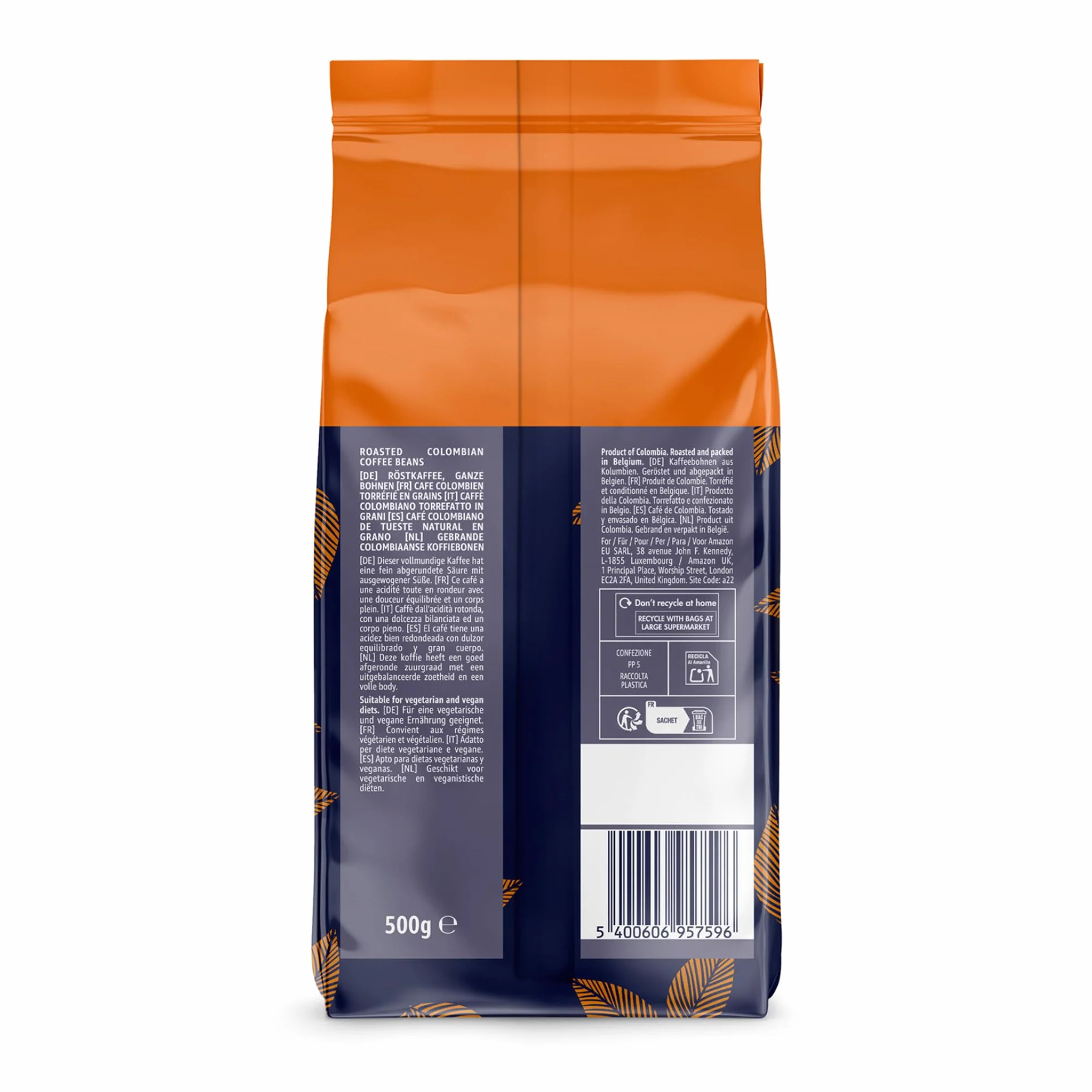 By Amazon Café Colombiano en Grano 100% Arábica Tueste Medio 1Kg Certificado Rainforest Alliance