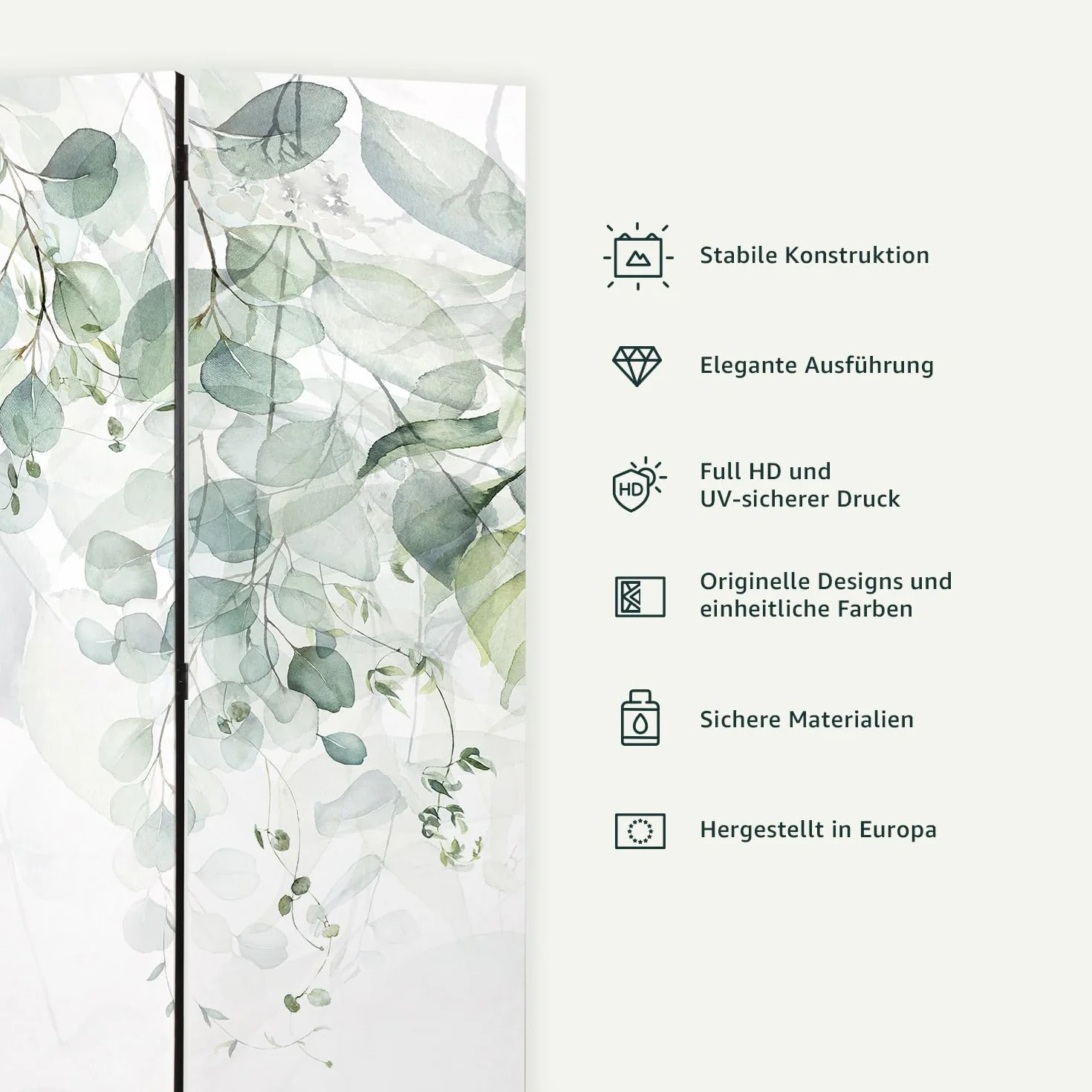 murando Biombo 225x172 cm de Impresion Unilateral en el Lienzo de TNT Decoracion Foto Biombo de Madera con Imagen Impresa Separador Grande Home Office c-C-0084-z-c