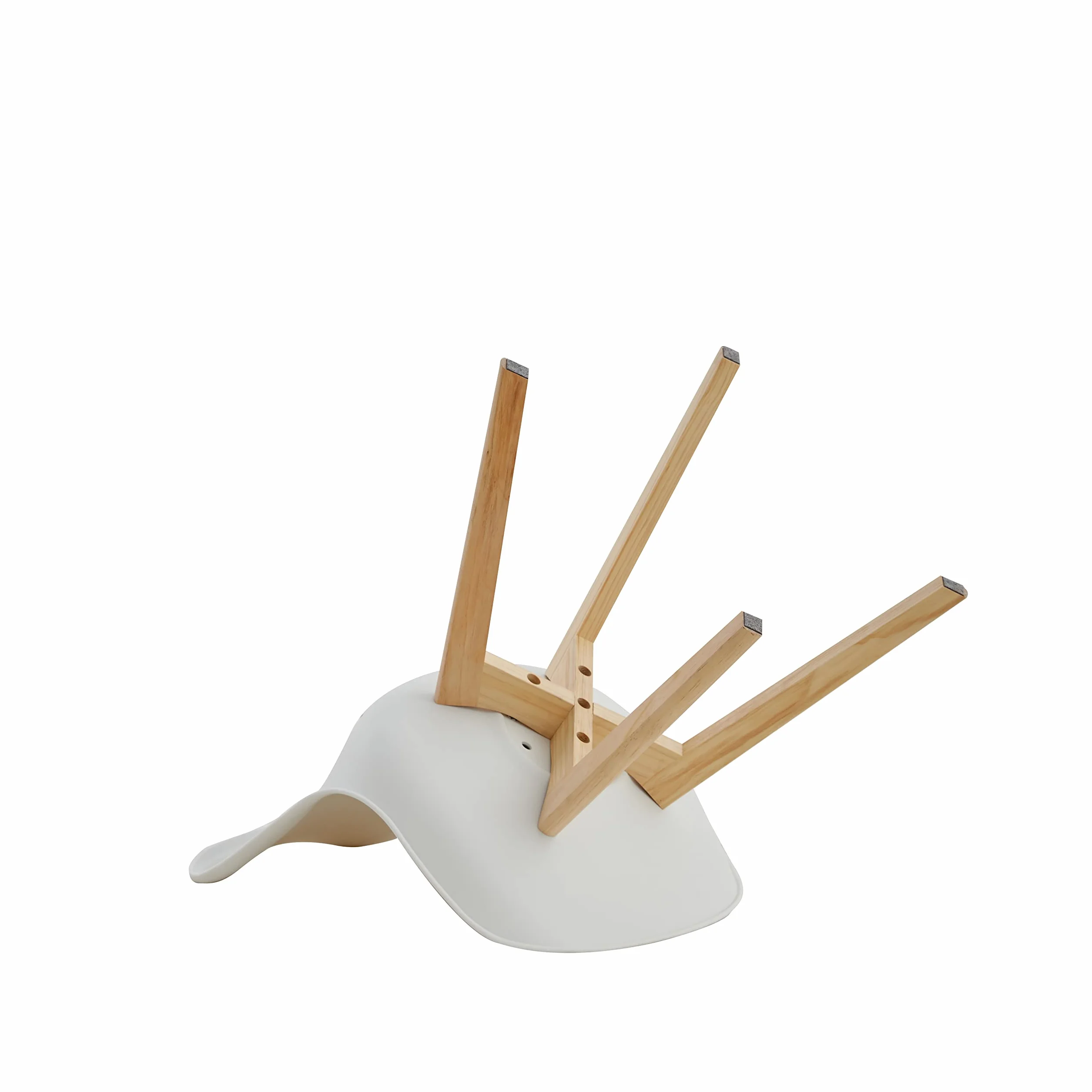 GrandCA HOME Pack de 6 Sillas de Comedor, Silla de Cocina con Patas de Madera de Pino, Sillas Tapizadas para Comedor, Sala y Cocina, Blanco