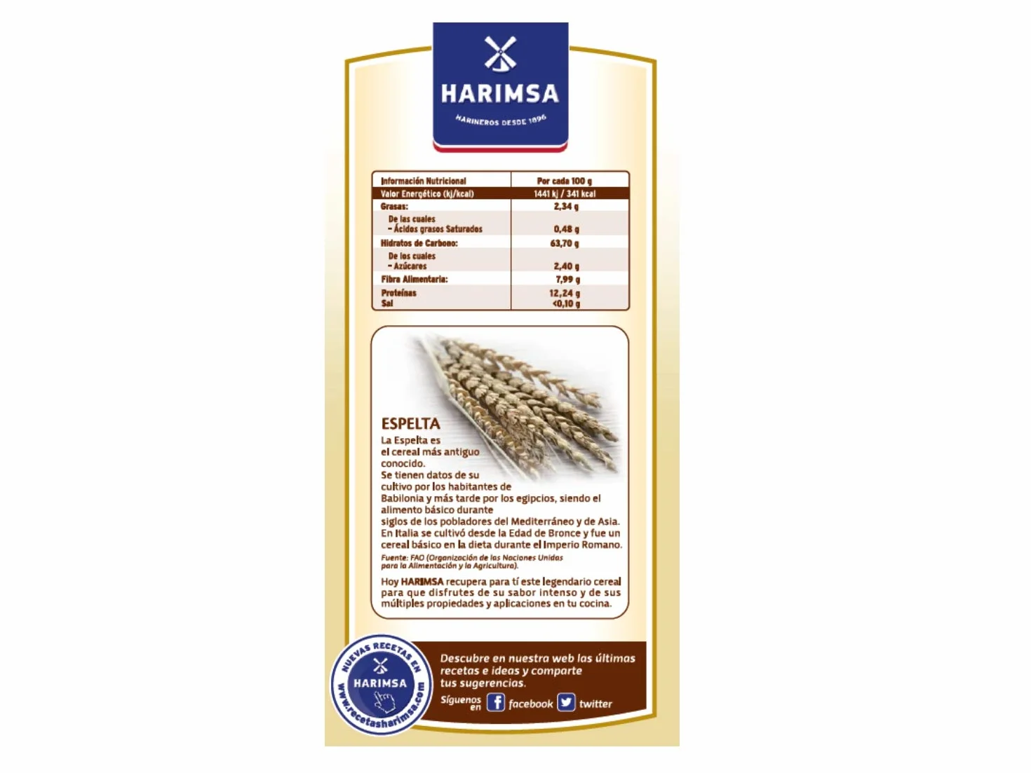 Harimsa Harina Integral Espelta 500 g