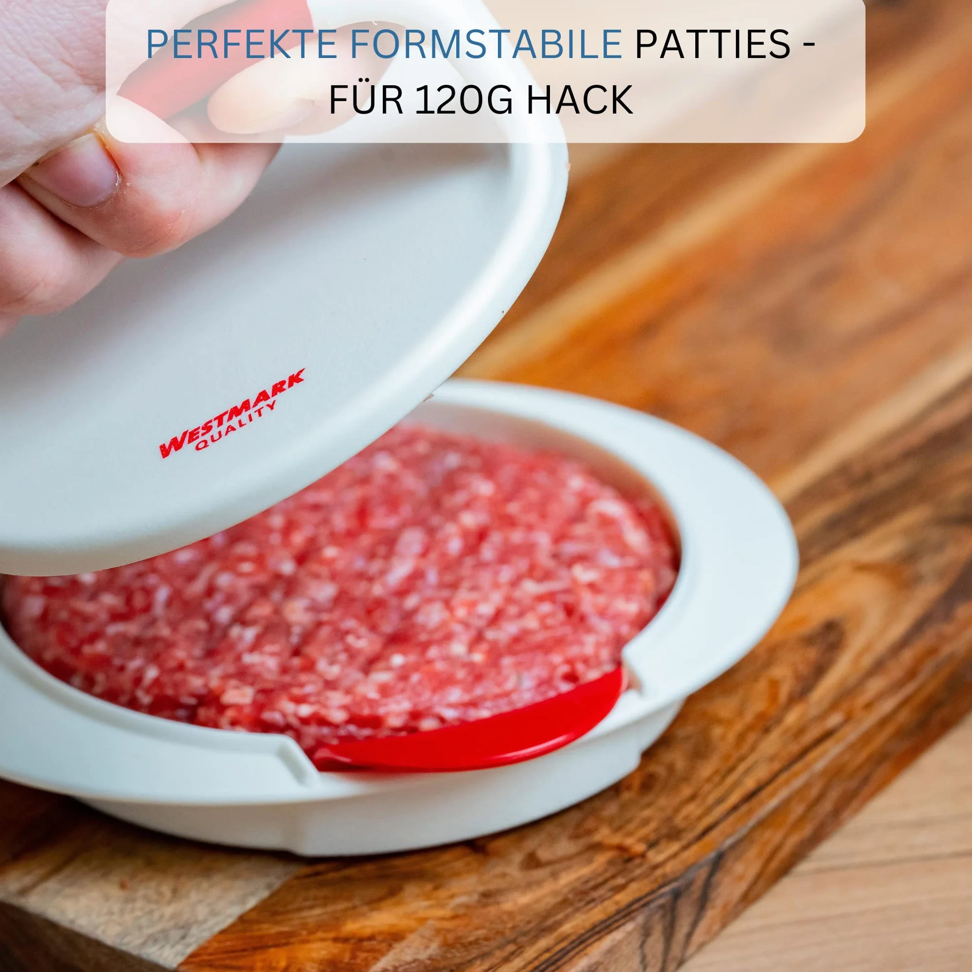 Westmark Prensa para hamburguesas 11,5 cm Plástico Blanco/Rojo