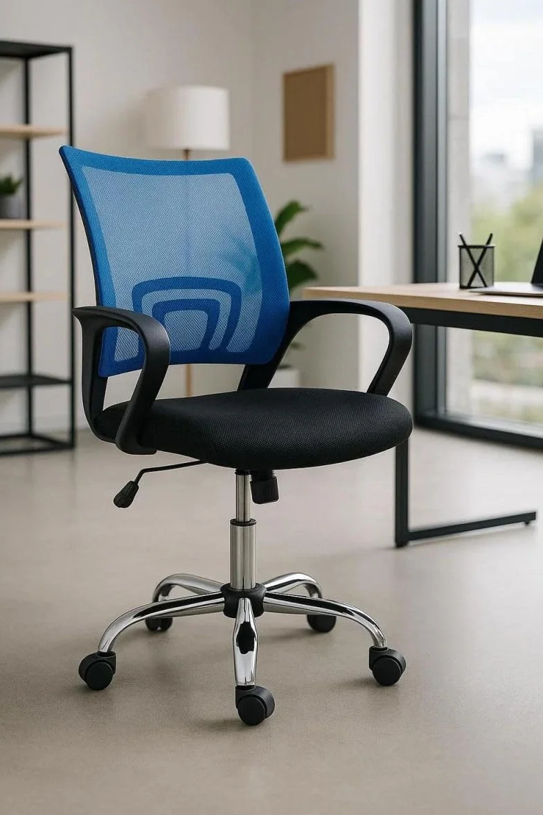 Silla de Oficina Azul y Negra Midi Pro - Máxima Ergonomía para Escritorio y Gaming