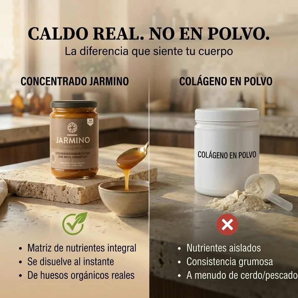 JARMINO Caldo de Huesos Orgánico Concentrado, Bone Broth de Res de Pastoreo, Colágeno Tipos 1 2 3, Keto Paleo AIP, 220 g
