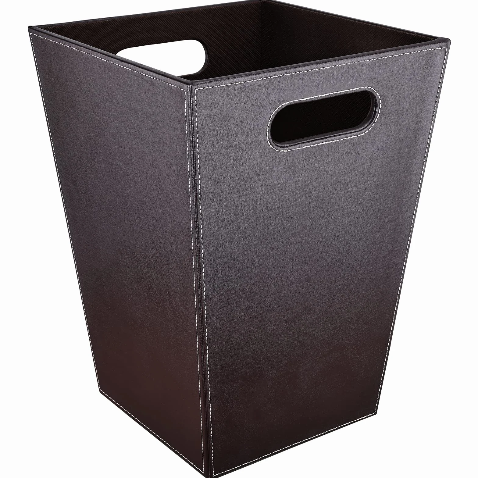 GORESE Papelera de reciclaje para oficina, de piel, diseño moderno, para cocina, baño, oficina, color marrón