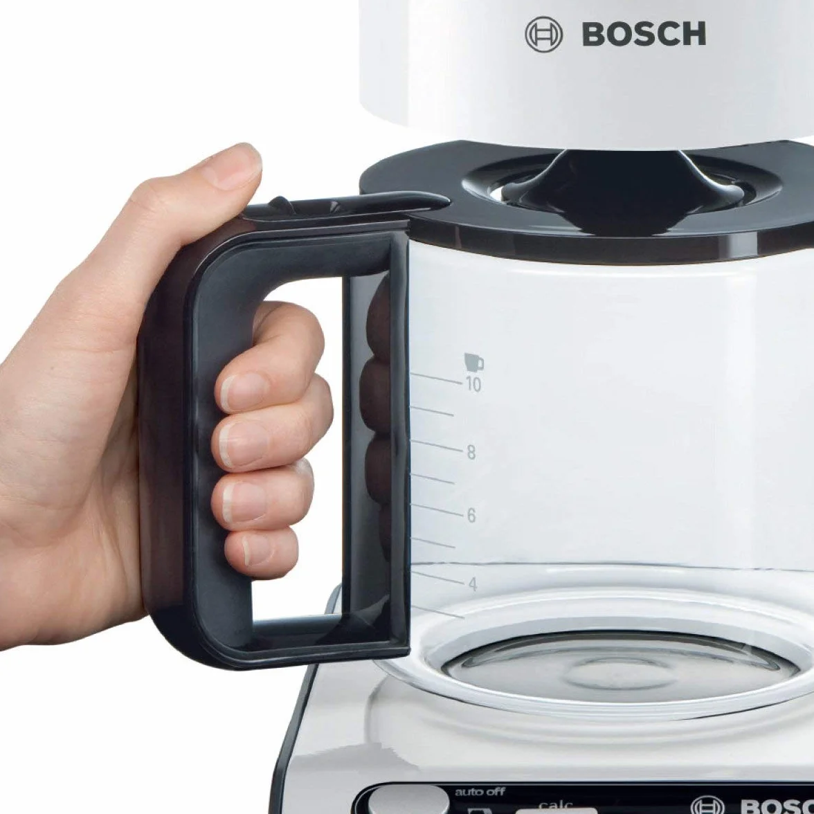 Bosch TKA8011 Cafetera de Goteo, 1.160 W, Capacidad para 10/15 Tazas, Color Blanco