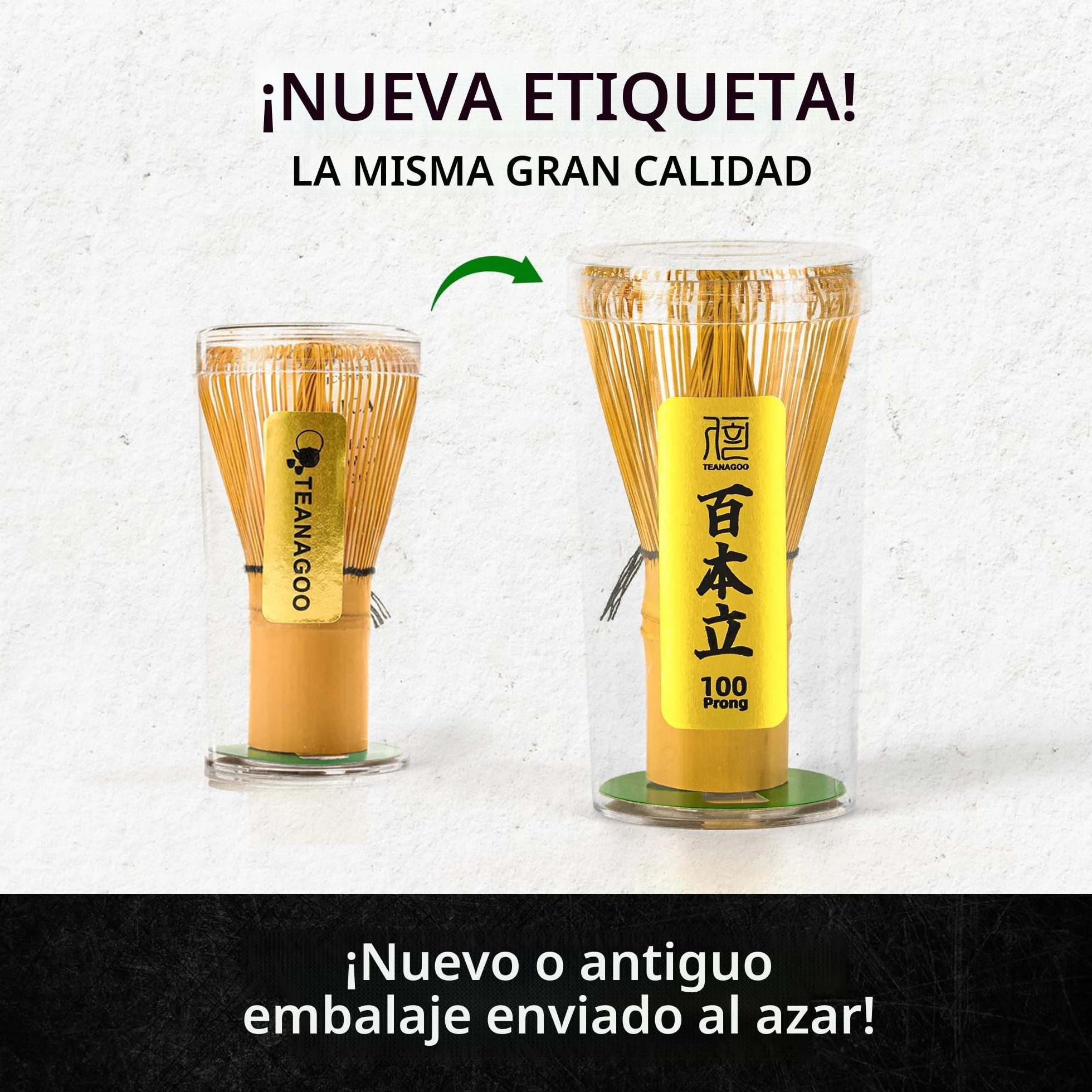 TEANAGOO 4 Piezas Kit de Té Matcha, Batidor Chasen de Bambú 100, Pala Chashaku, Cuchara de Té, Porta Batidor