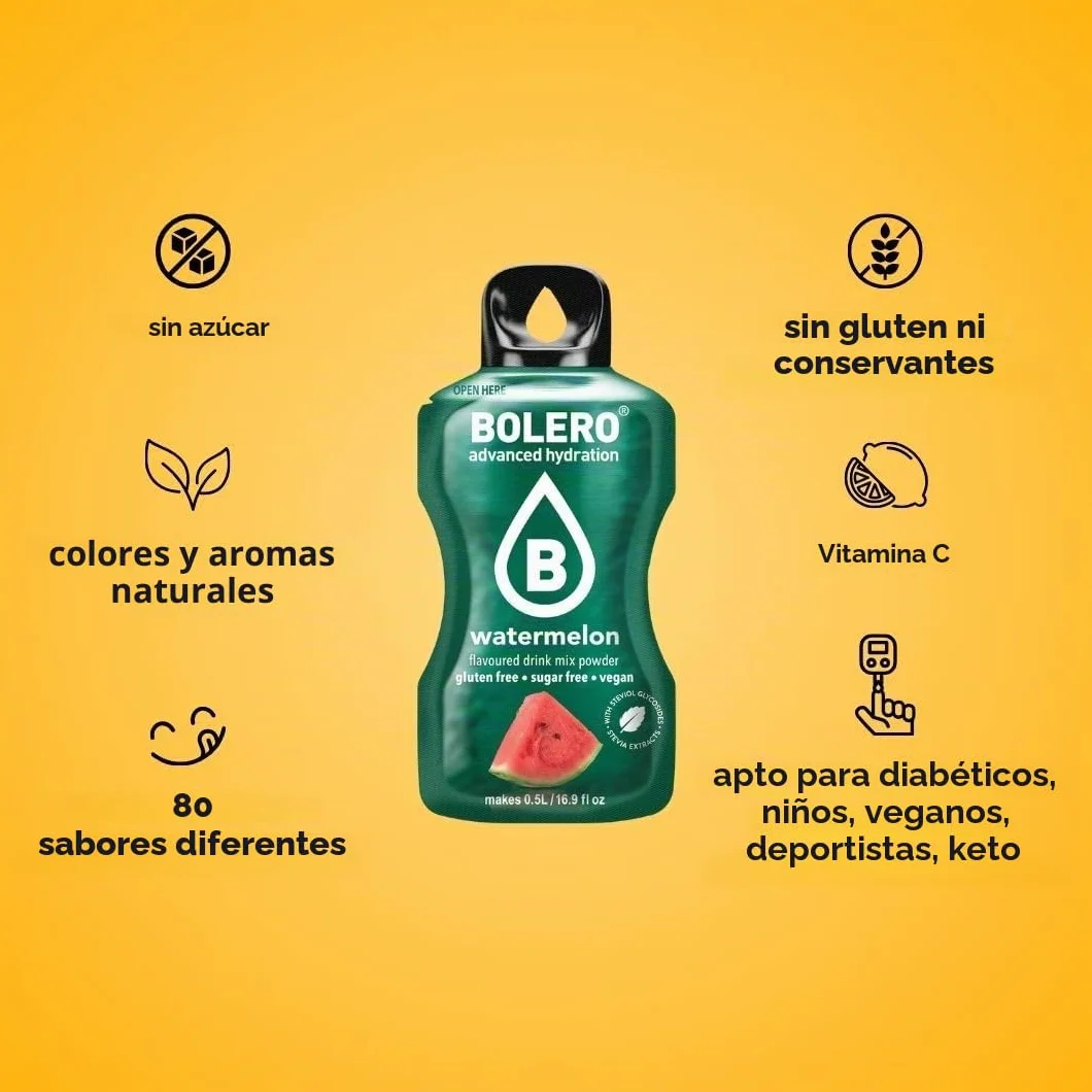 Bolero EXOTIC 24x3g Jugo en polvo sin azúcar edulcorado con stevia vitamina C vegano