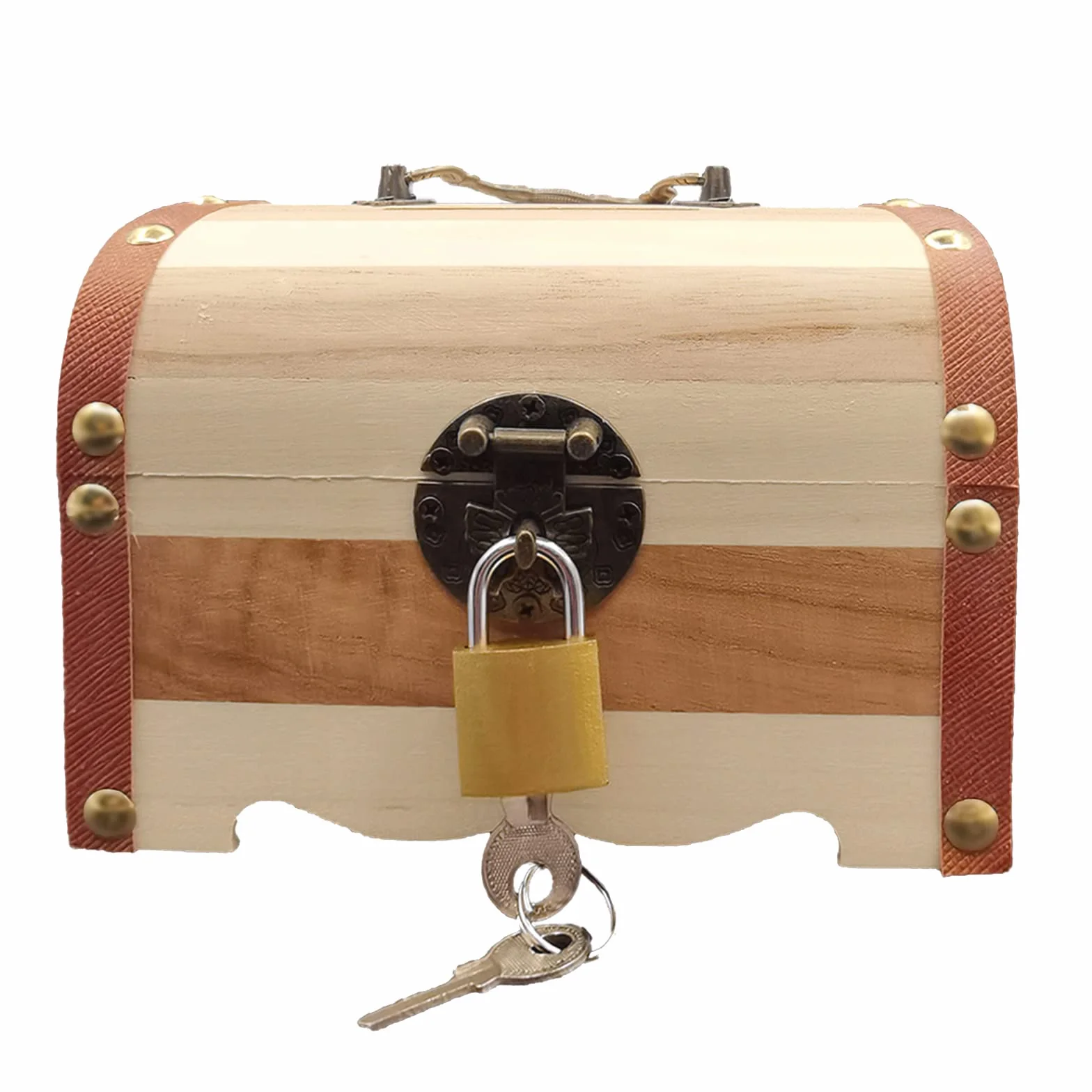 Alcancía Madera, Hucha con Cerradura,Cofre del Tesoro Vintage de Madera con Cerradura, para Almacenamiento, Hobby, Conservación