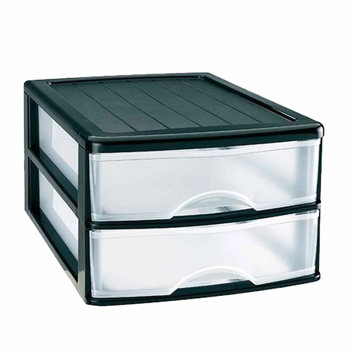 AC Cajonera de Almacenamiento Sobremesa 2 Cajones 17,5 x 26 x 35 cm Negro