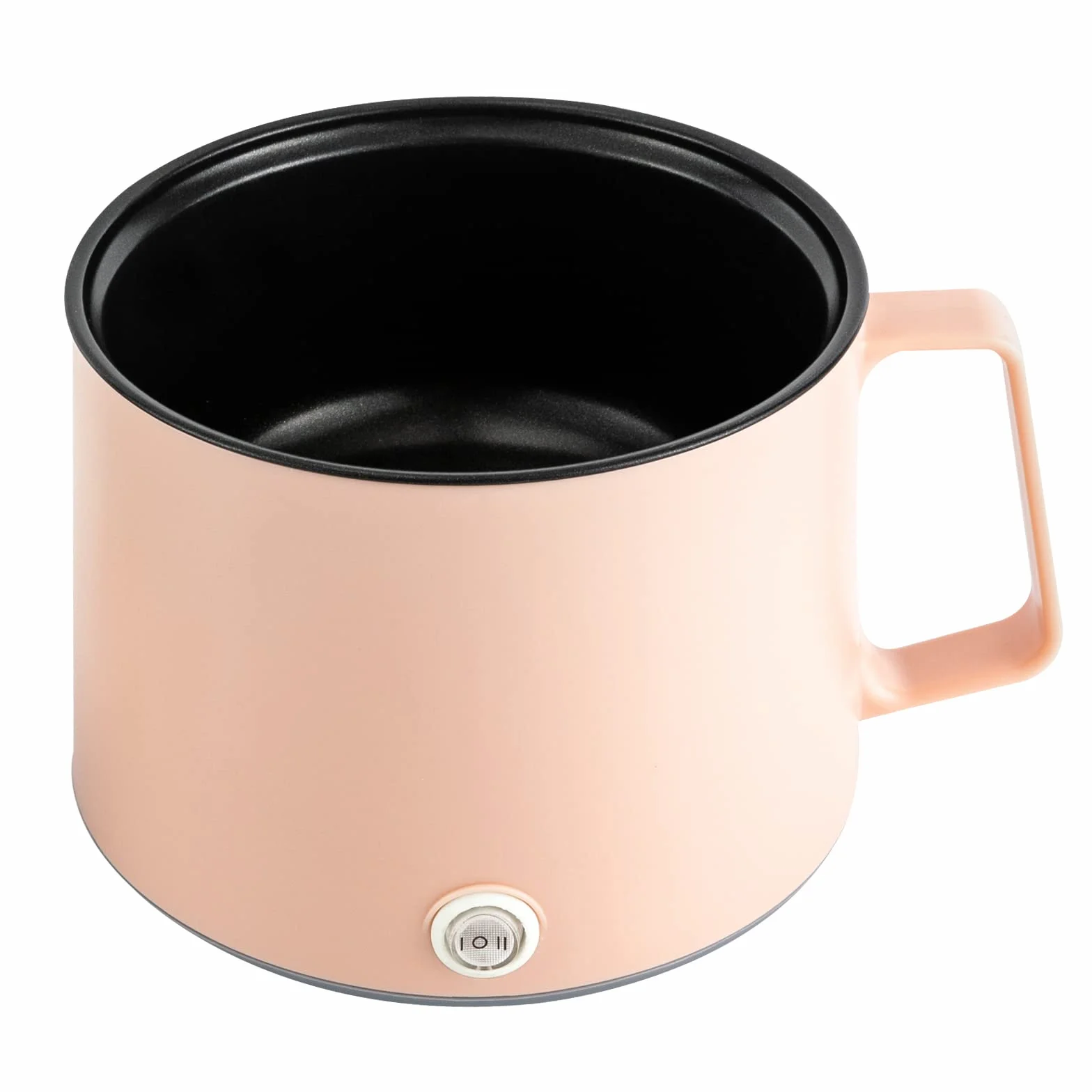 Olla eléctrica antiadherente 17x17x25 cm 1,7L tapa de cristal vaporera multiuso para avena pasta rosa
