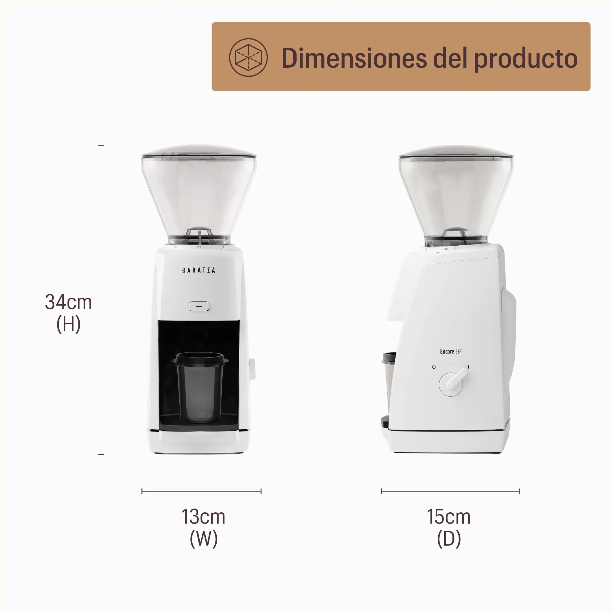 Baratza - Encore ESP 100V Molinillo Eléctrico de Café en Grano - Coffee Grinder Especial para Espresso, Negro