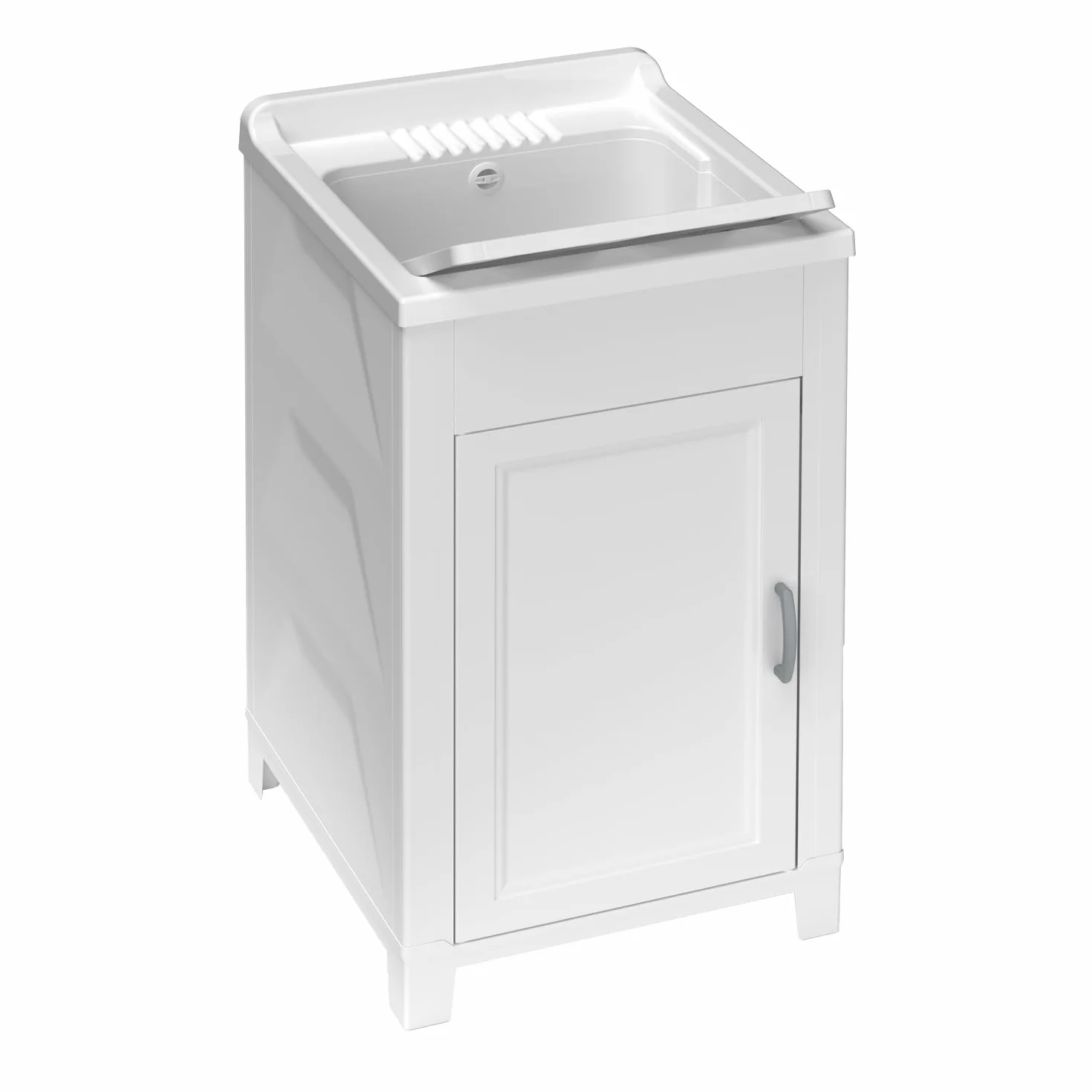 Mueble de 45 x 50 cm, kit de lavabo de resina y PVC, color blanco
