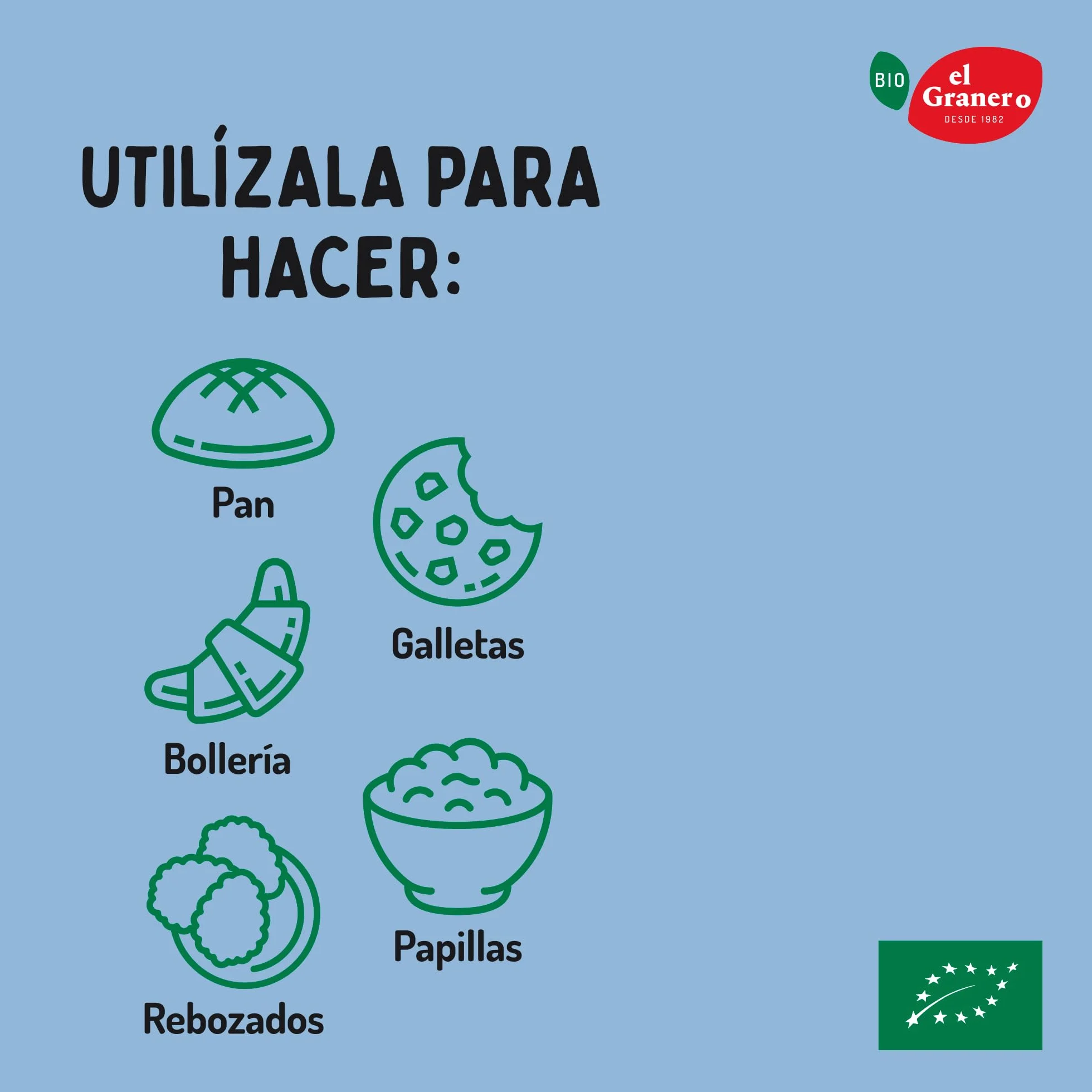 El Granero Integral Harina Ecológica de Trigo Espelta Integral 1 kg Sin Azúcar Añadido