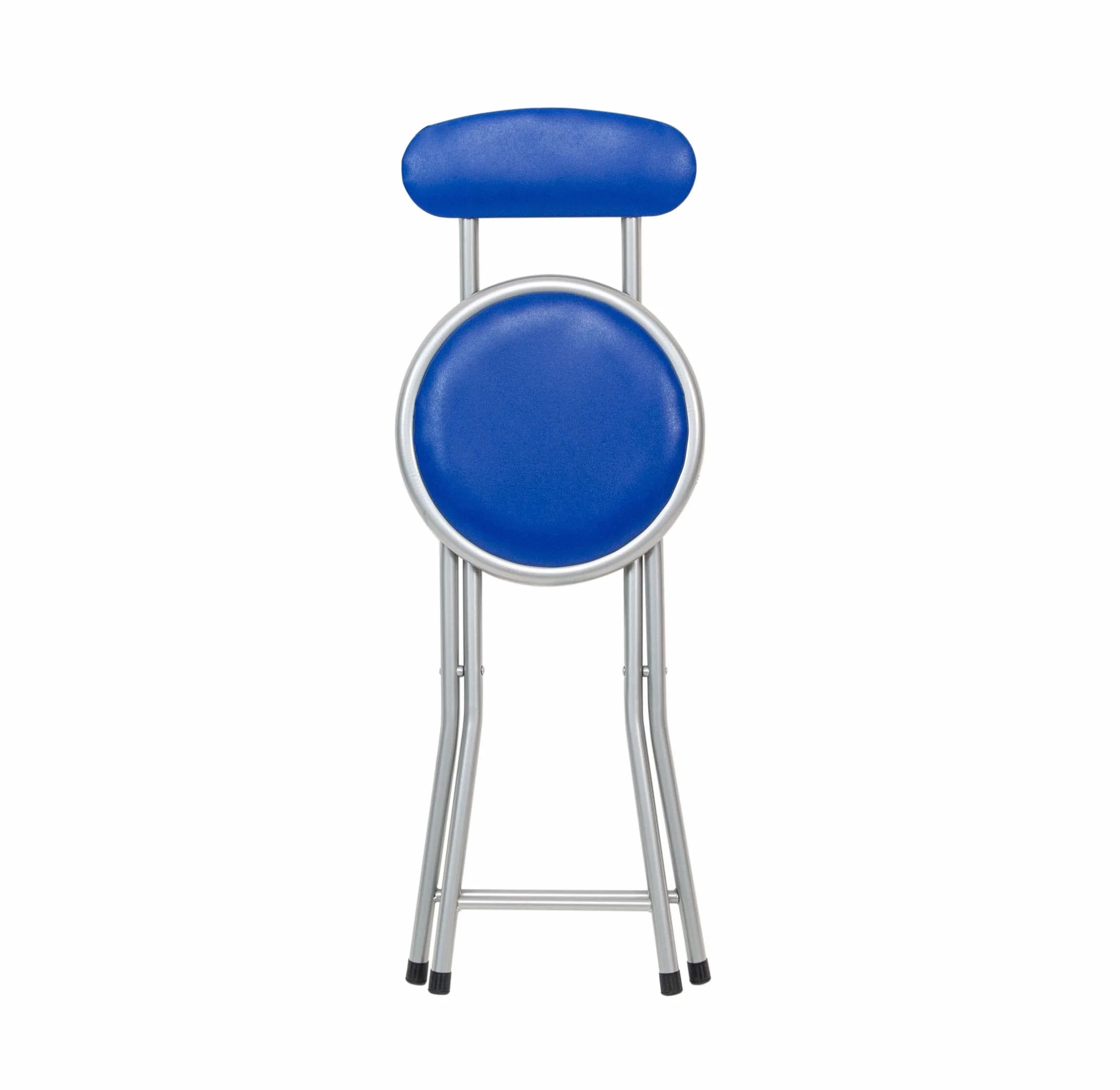 THE SECRET HOME - Pack de 1, 2, 4 y 6 Sillas Plegables de Cocina - Alto. 74 cm x Diámetro. Ø30 cm - Asiento Auxiliar para el Hogar (1, Azul, Al. 74 cm x D. Ø30 cm)