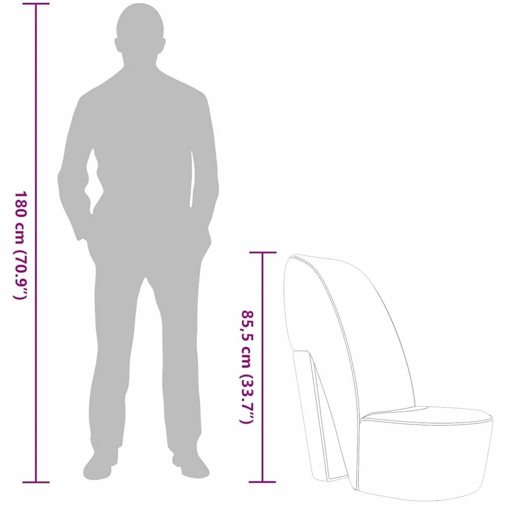 vidaXL Sillón Forma Zapato Tacón Cuero Sintético Mobiliario Decoración Estructura Robusta Duradera Elegante Tapizado Suave Cómodo Estabilidad Blanco