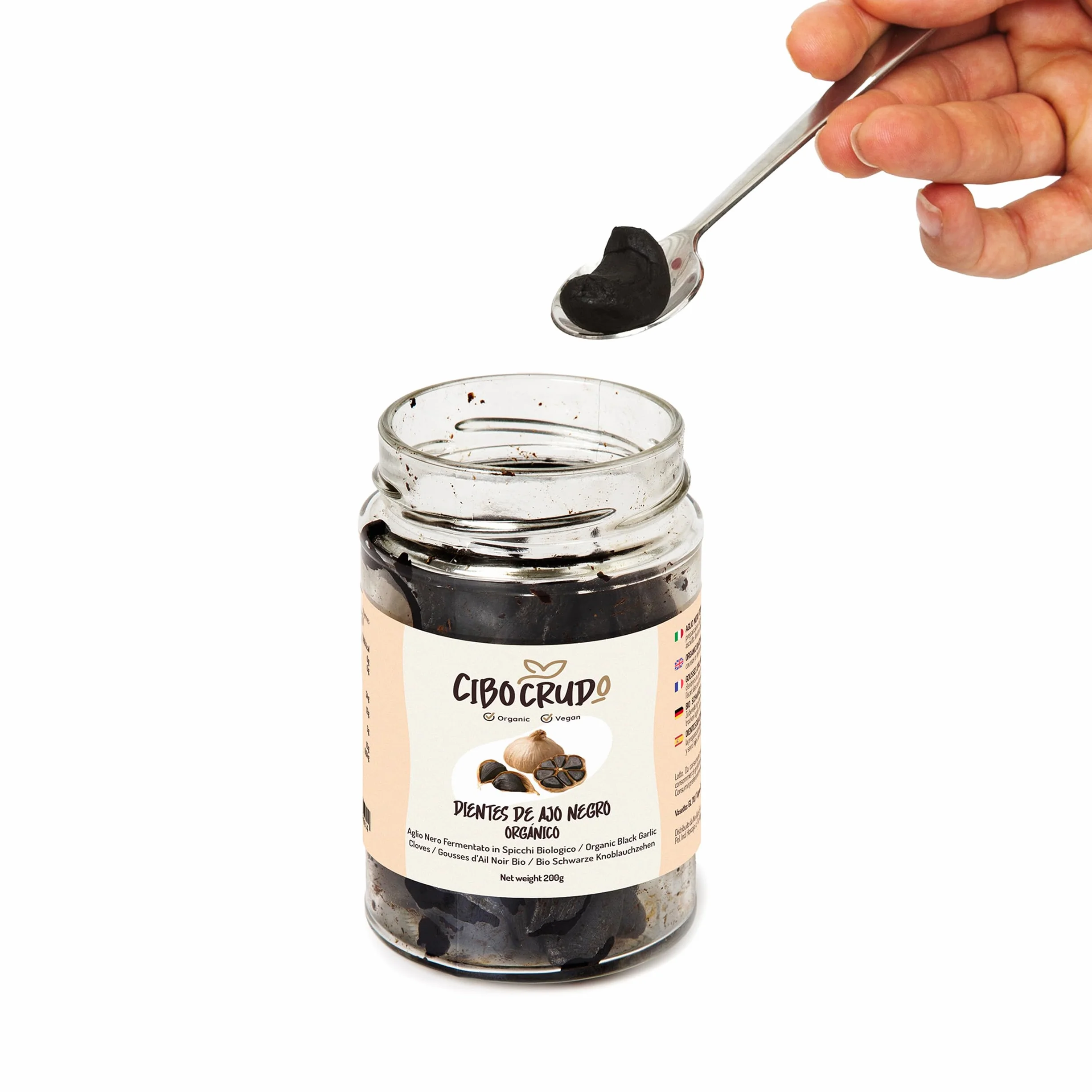 Ajo Negro Ecológico Fermentado 200g - Rico en Sales Minerales, Energizante y Antioxidante